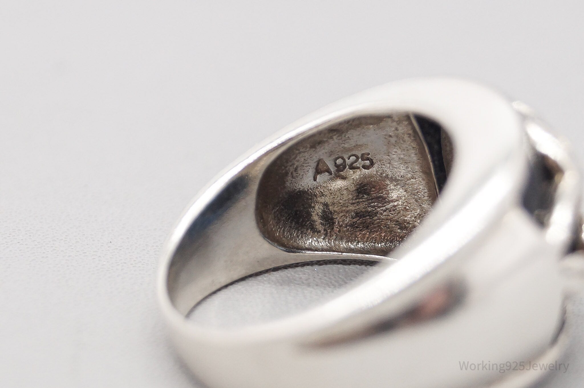 Vintage Black Onyx Sterling Silver Ring - Size 6.25