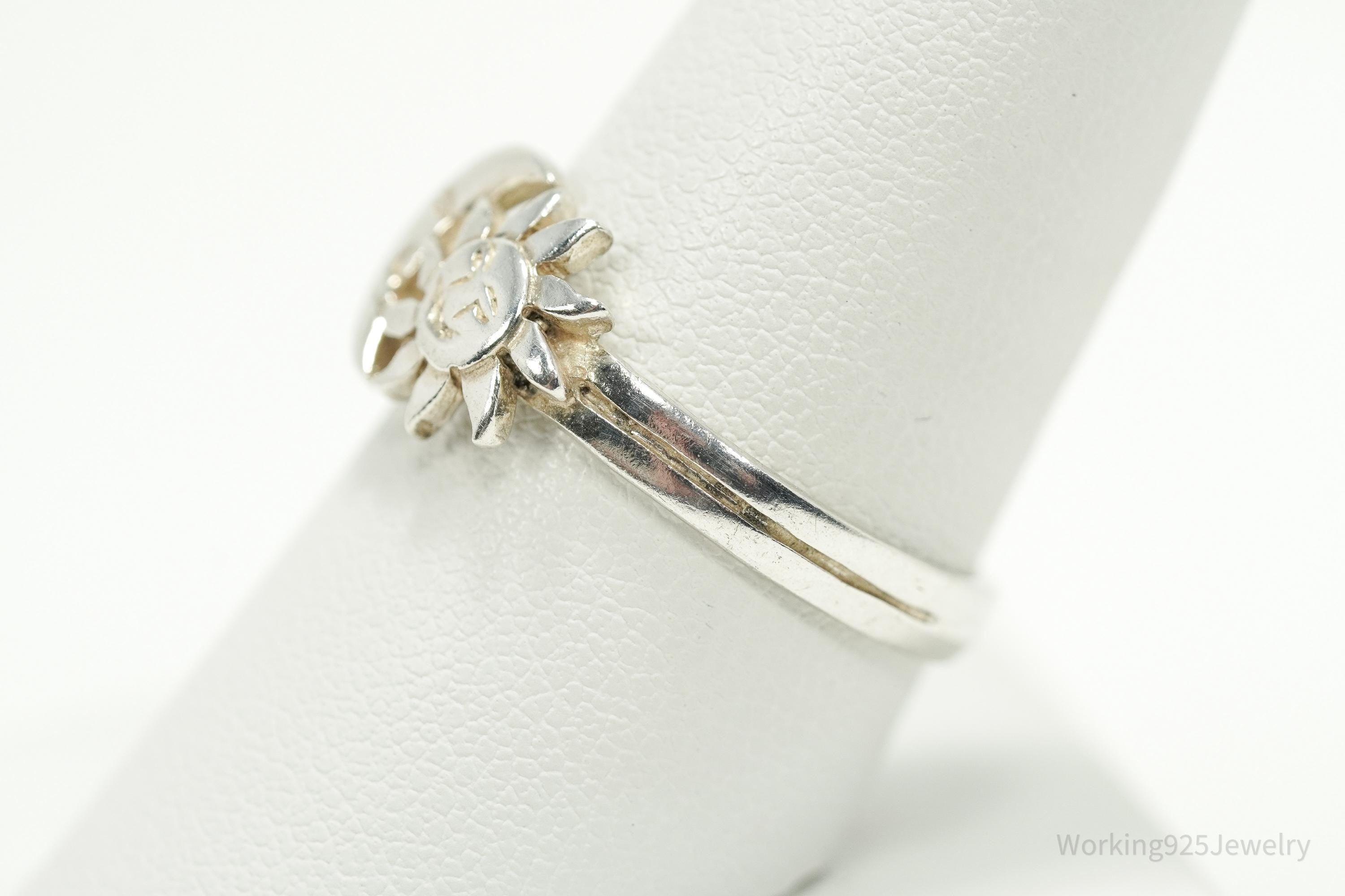 Vintage Sun & Moon Sterling Silver Ring - Size 9