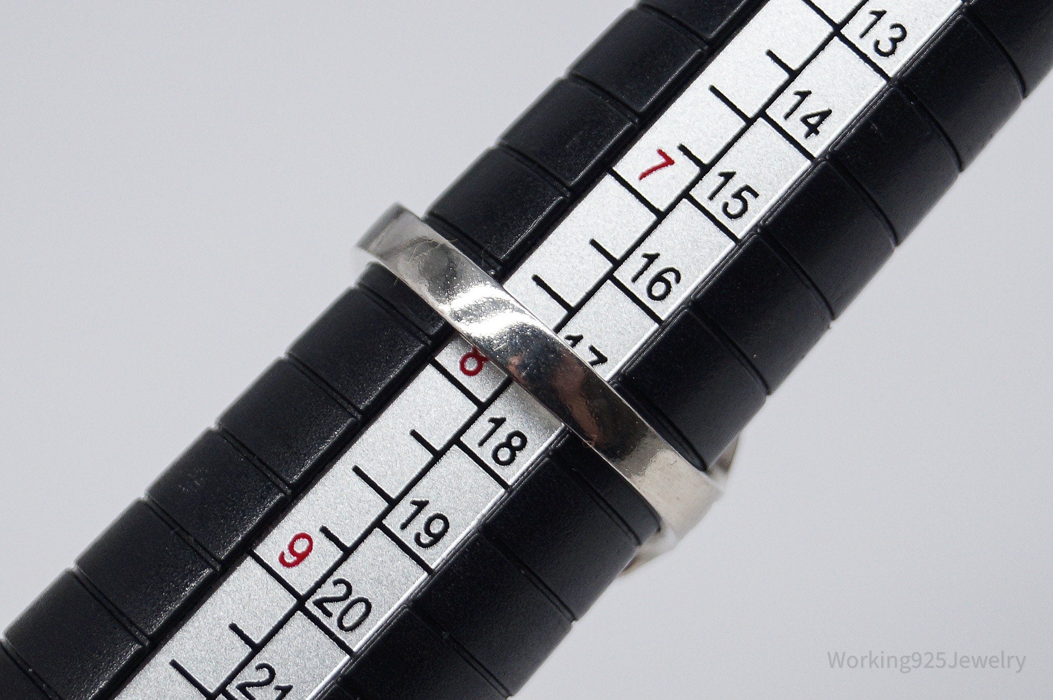 Vintage Blue Topaz Ankh Cross & Lotus Sterling Silver Ring - Size 7.75