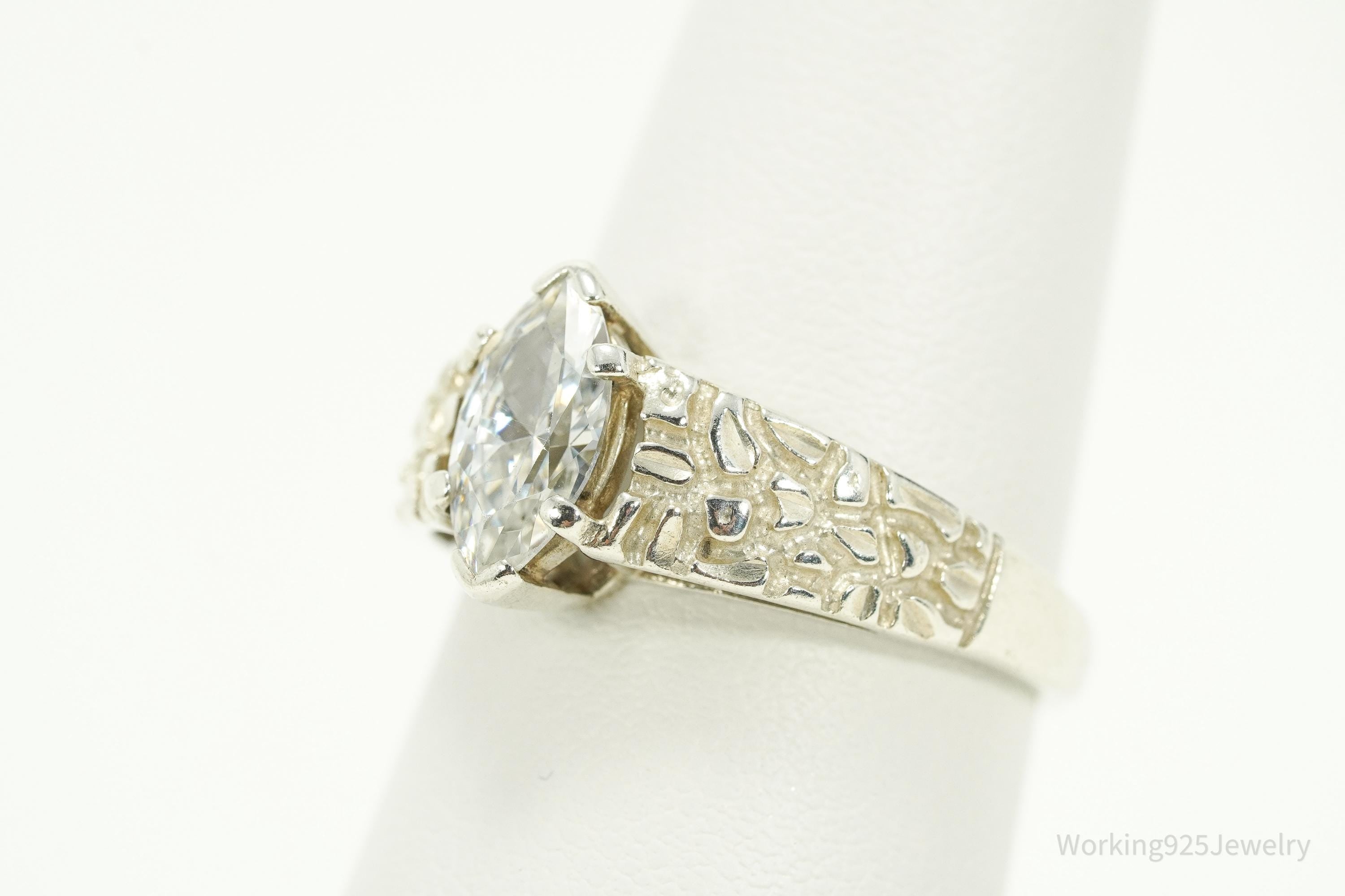 Vintage KABANA Cubic Zirconia Sterling Silver Ring - Size 7