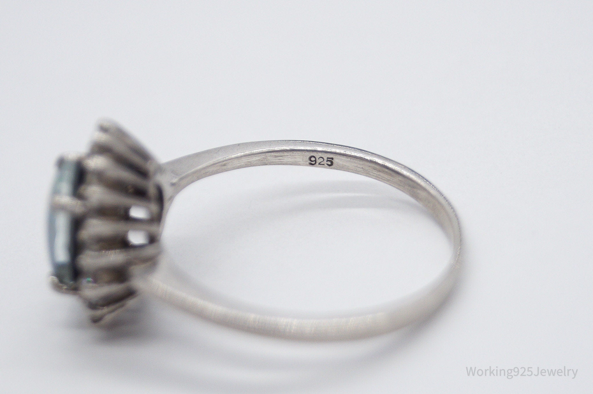 Vintage Opal Triplet Cubic Zirconia Sterling Silver Ring - Size 7