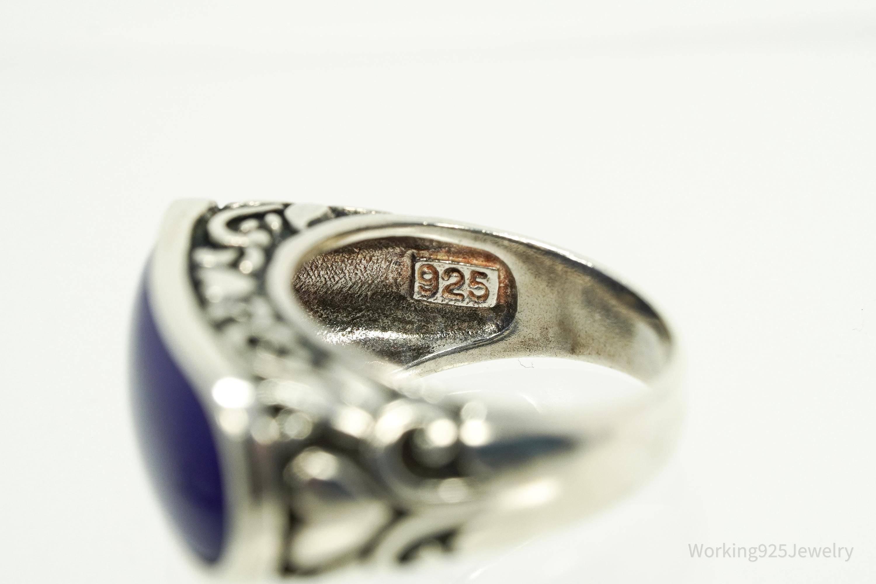 Vintage Lapis Lazuli Sterling Silver Ring - Size 6