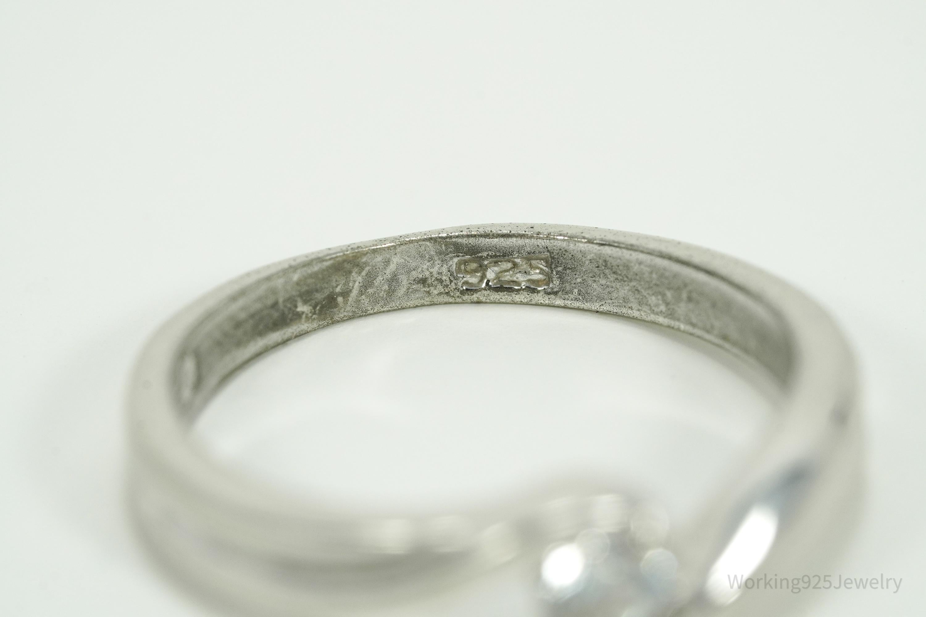 Vintage Cubic Zirconia Sterling Silver Ring - Size 5