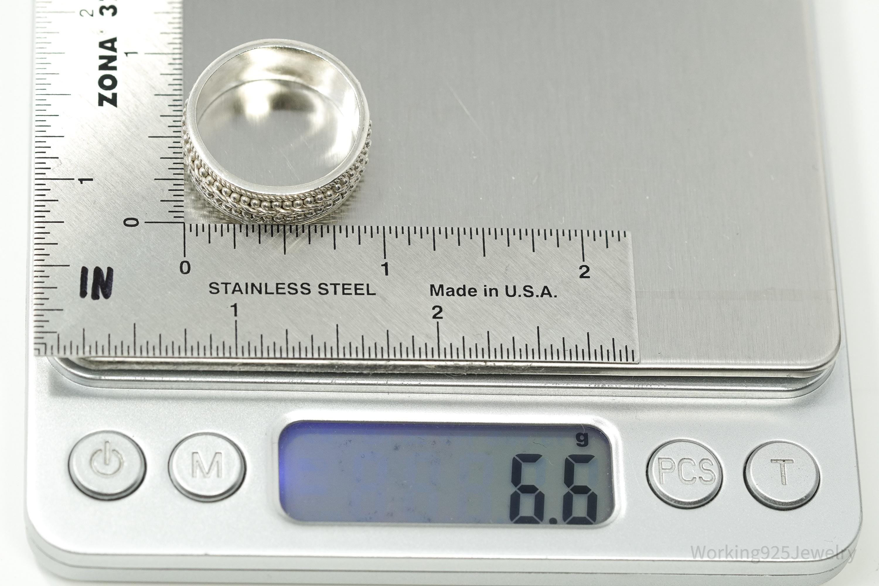 Vintage BA Suarti Sterling Silver Band Ring Size 11