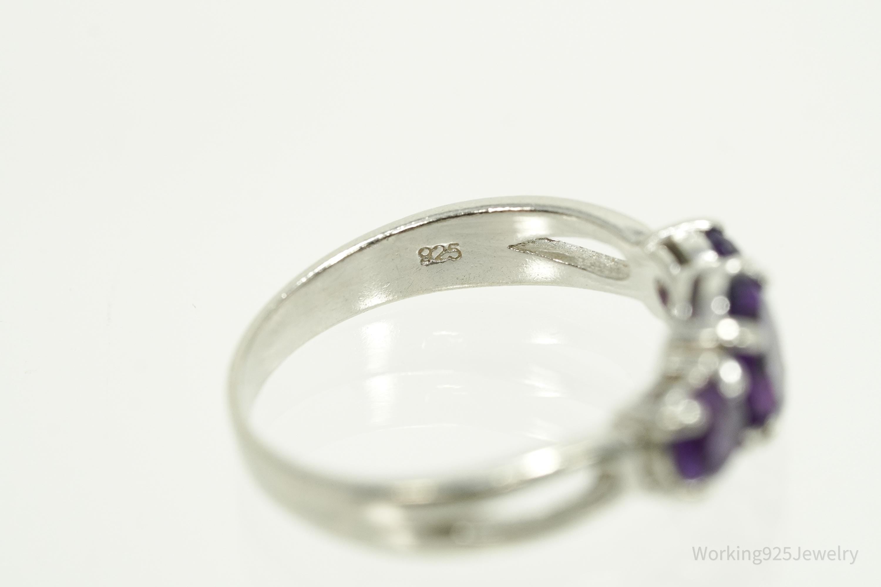 Vintage Amethyst Sterling Silver Ring - Size 6.25