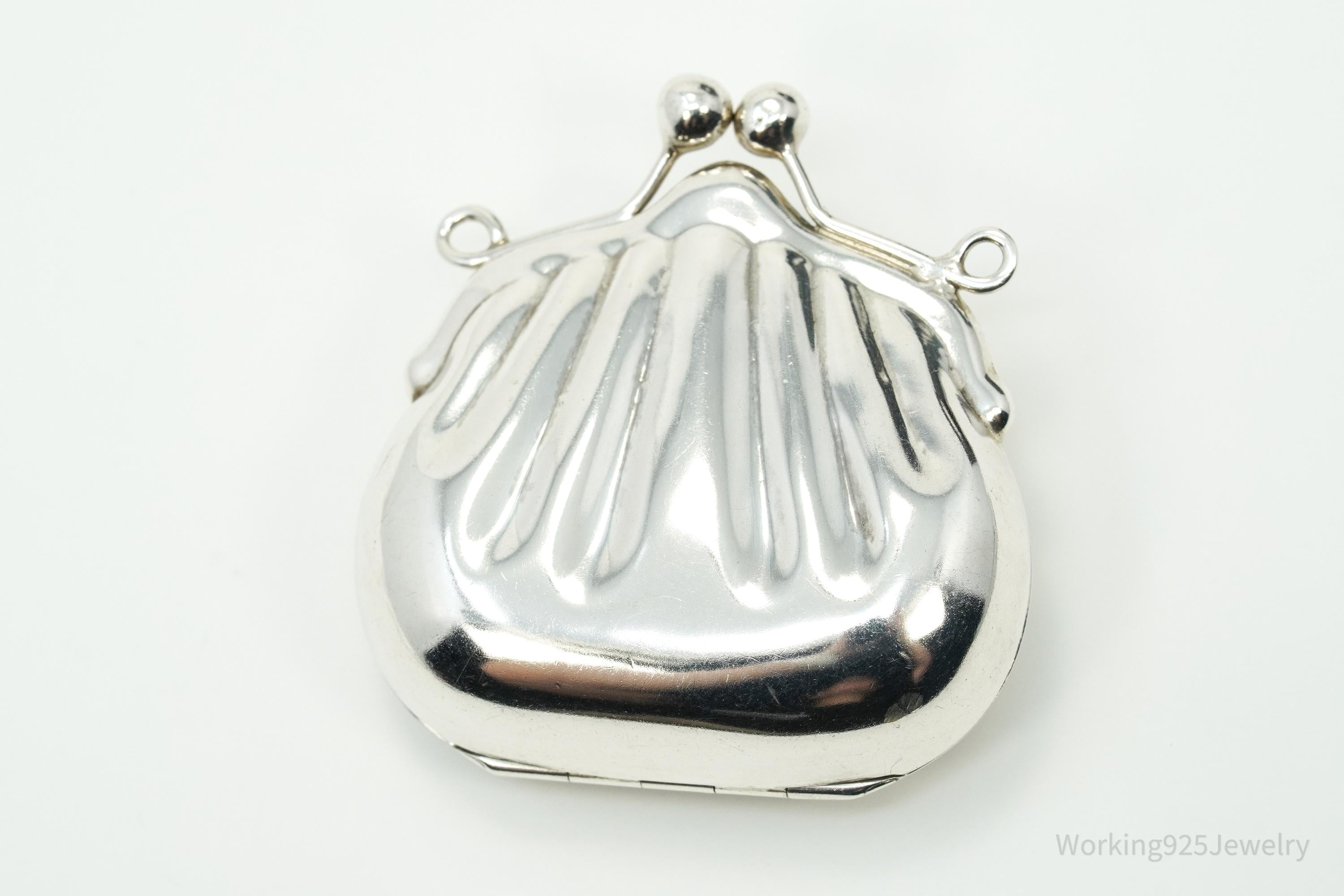 Vintage Purse Bag Locket Sterling Silver Pill Box