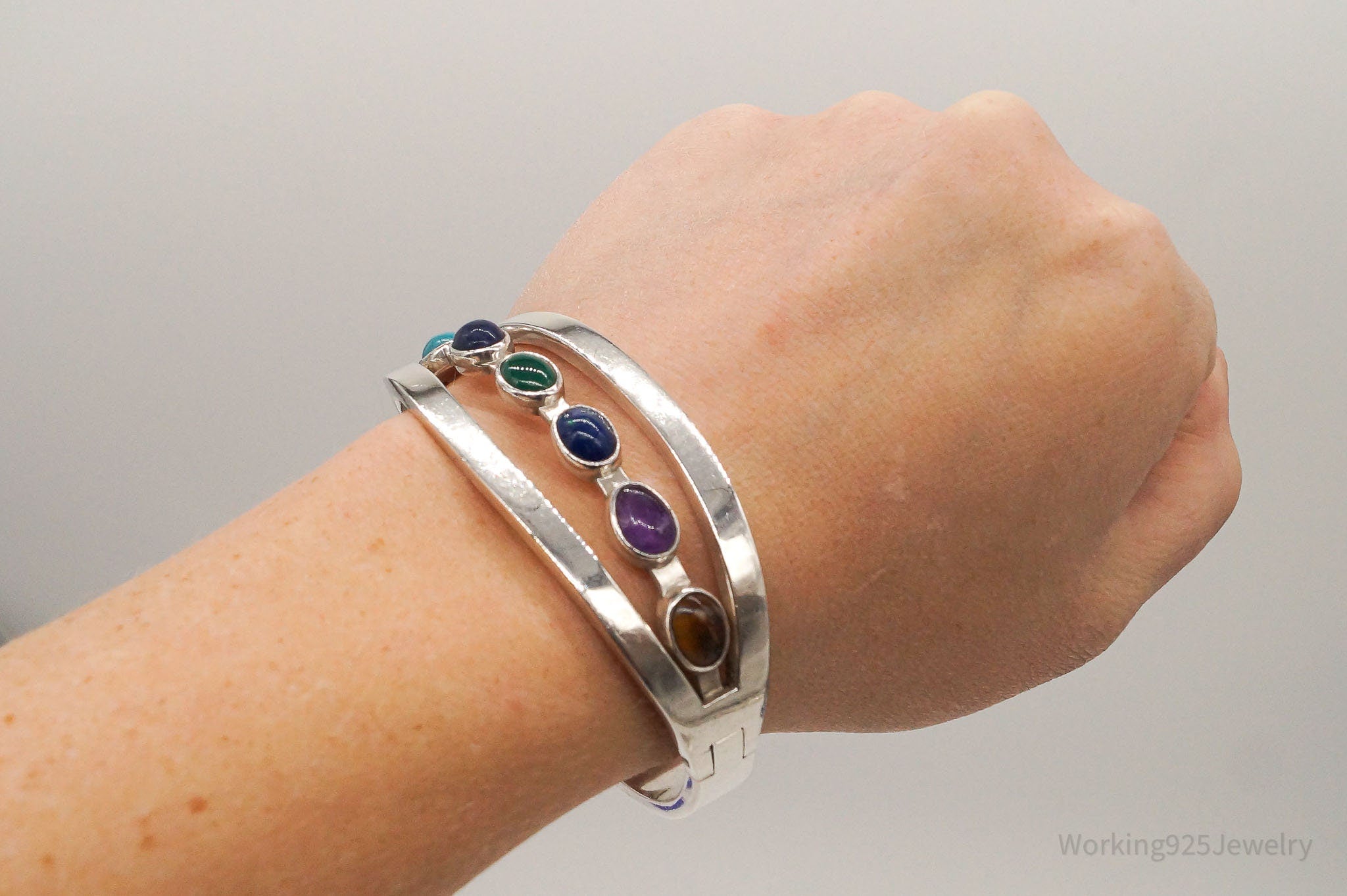 Multi Gem Vintage store Sterling Bracelet