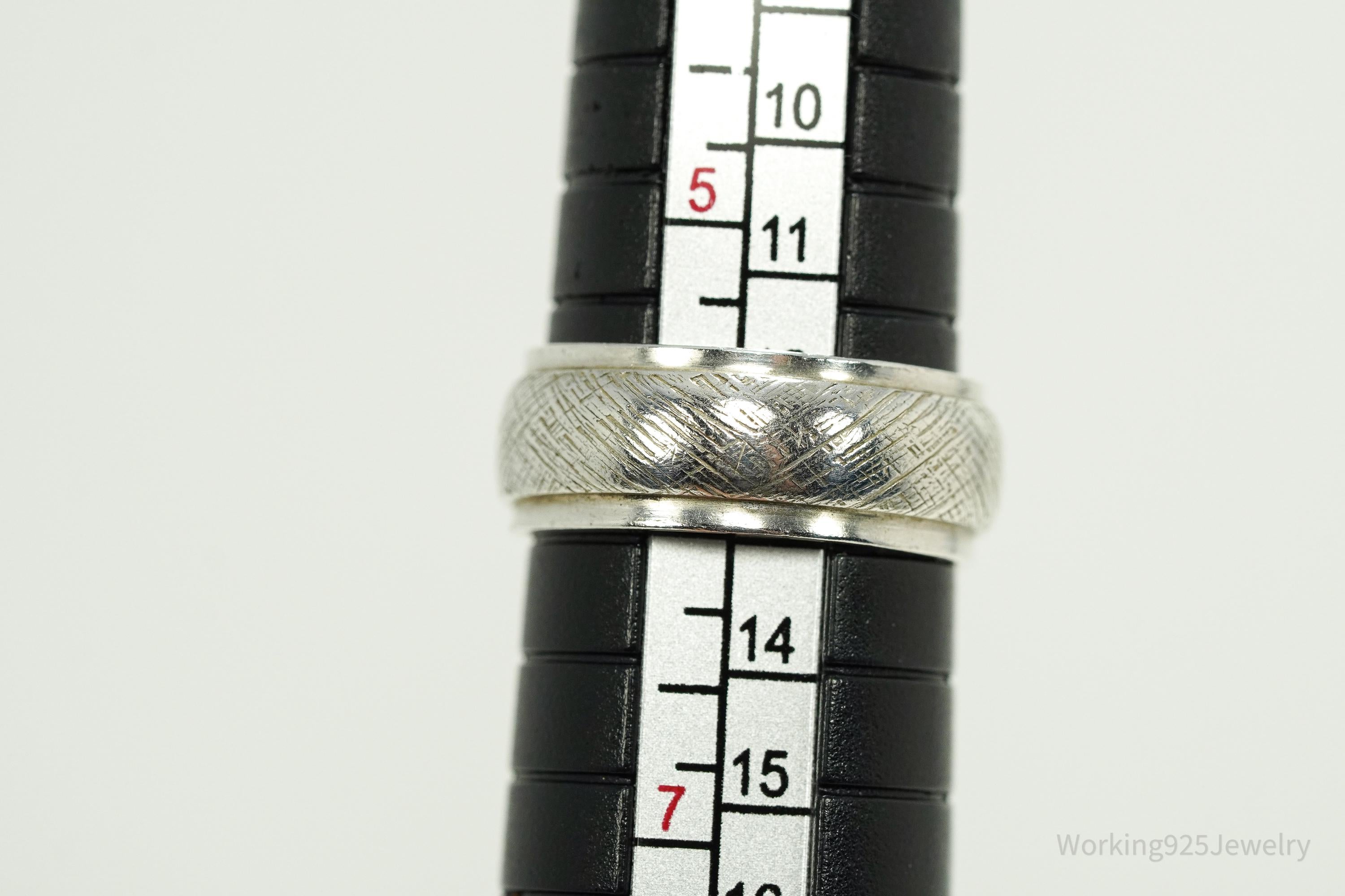 Antique Designer Sterling Silver Band Ring - Size 6