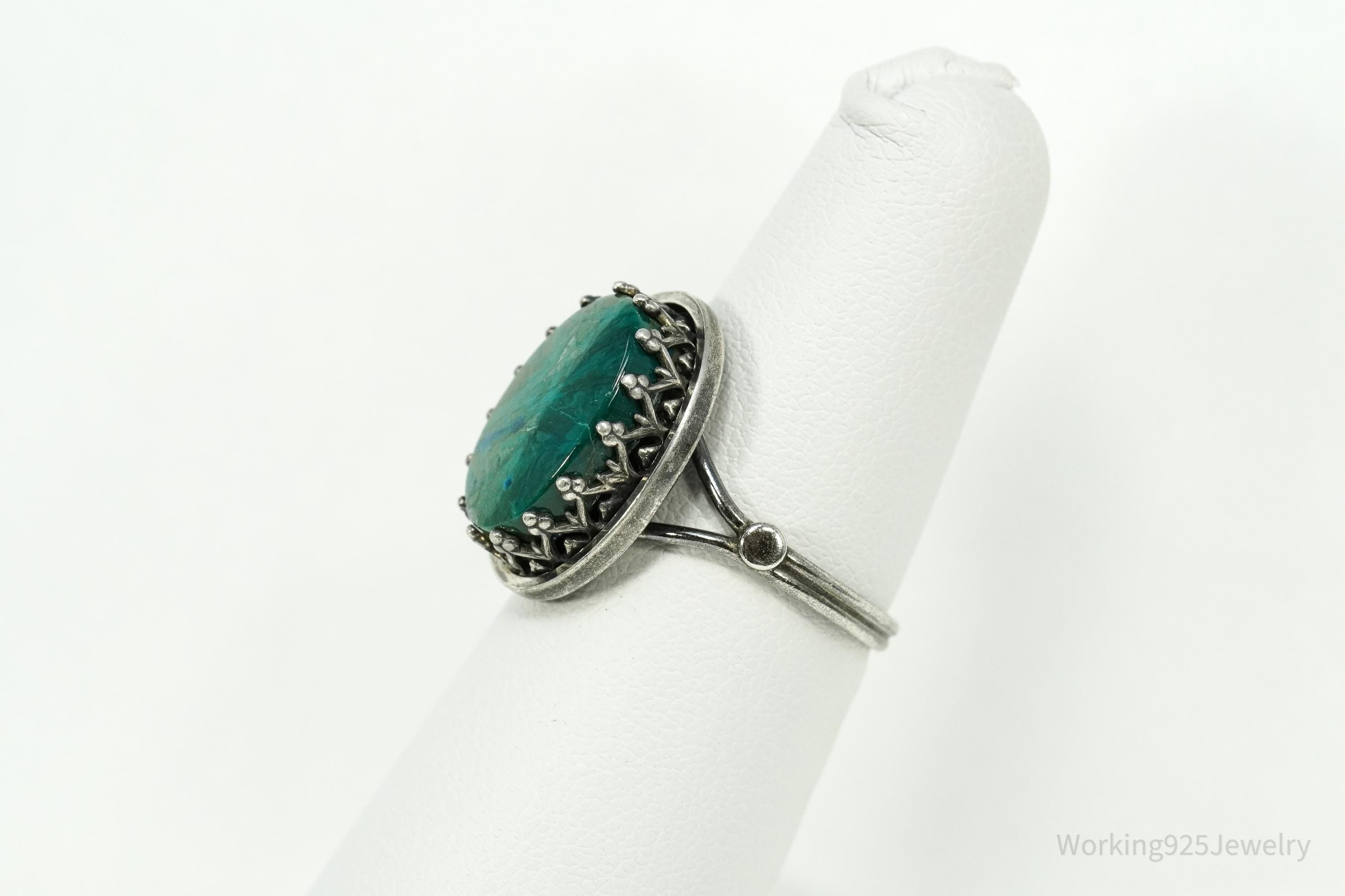 Vintage Chrysocolla Sterling Silver Ring - Size 6