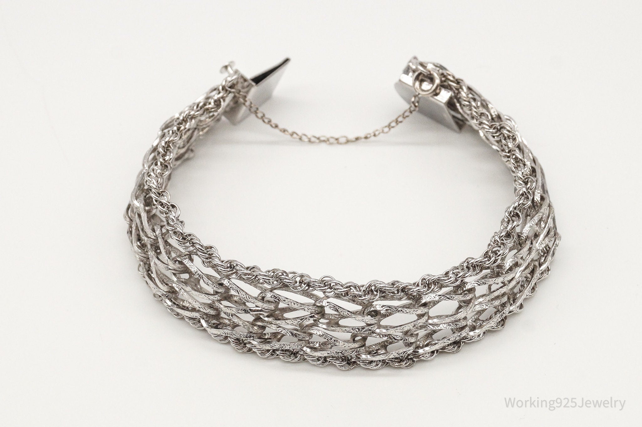 Vintage Wide Sterling Silver Chainlink Bracelet