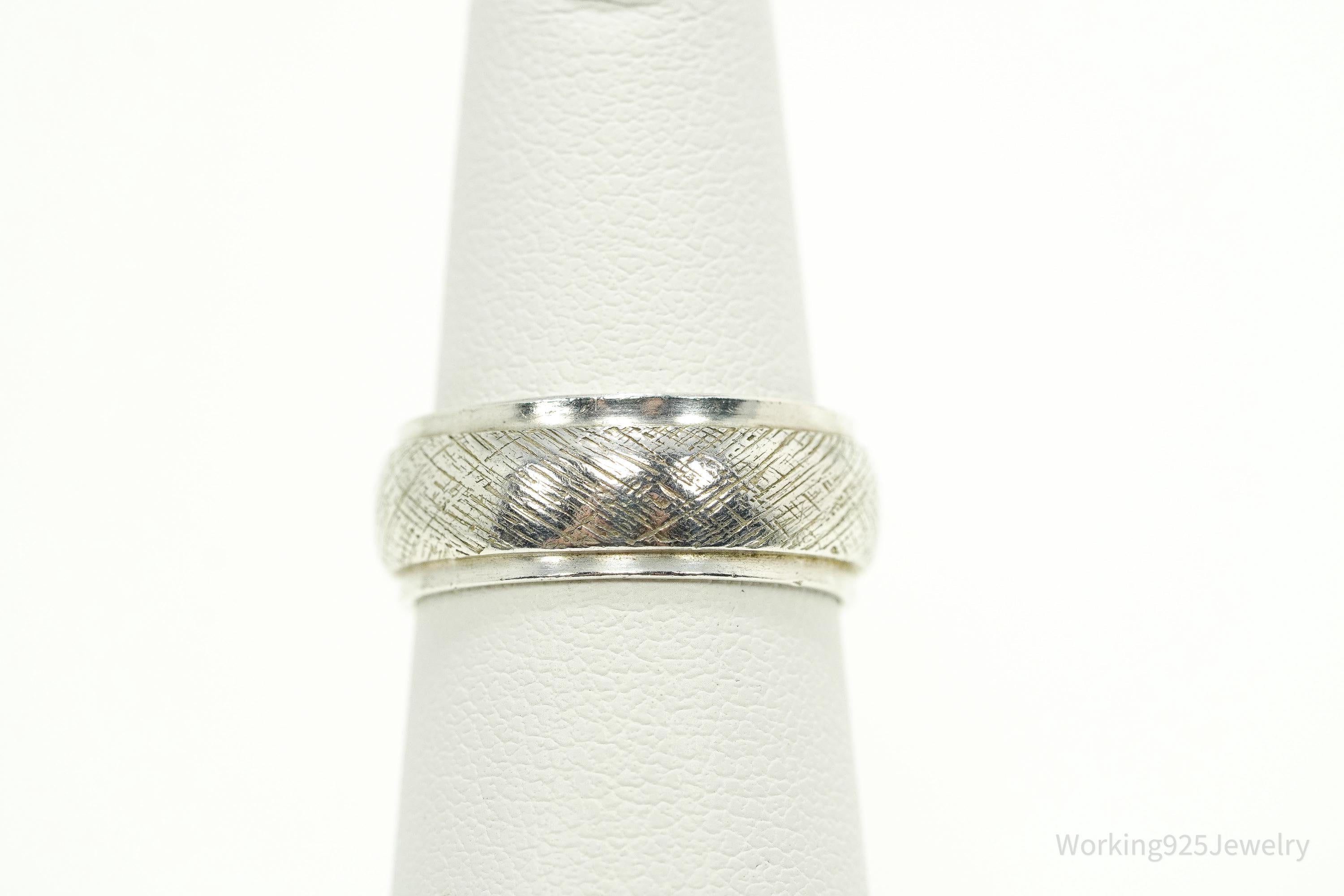 Antique Designer Sterling Silver Band Ring - Size 6