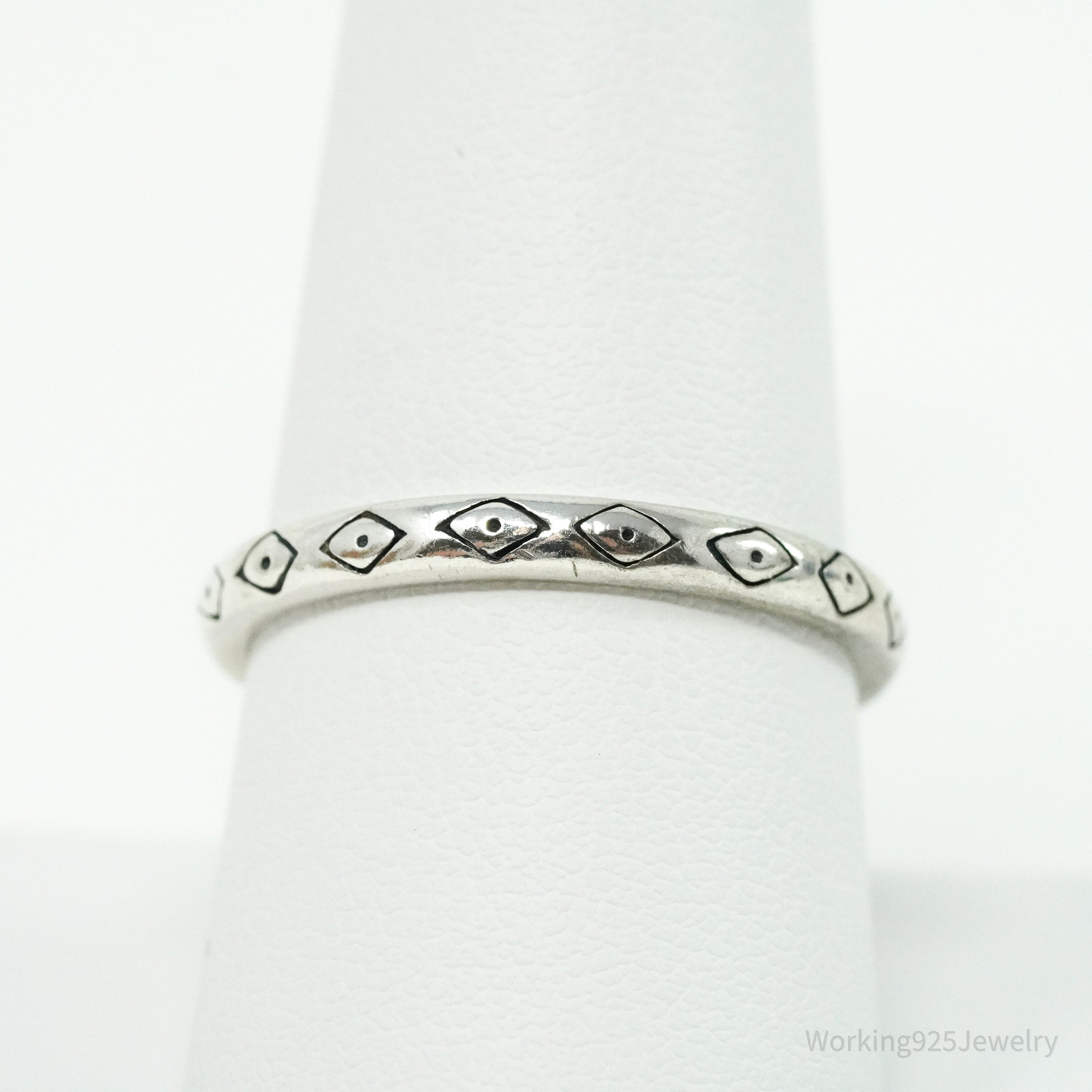 Vintage Native Designer Carolyn Pollack Sterling Silver Band Ring - Size 9.25