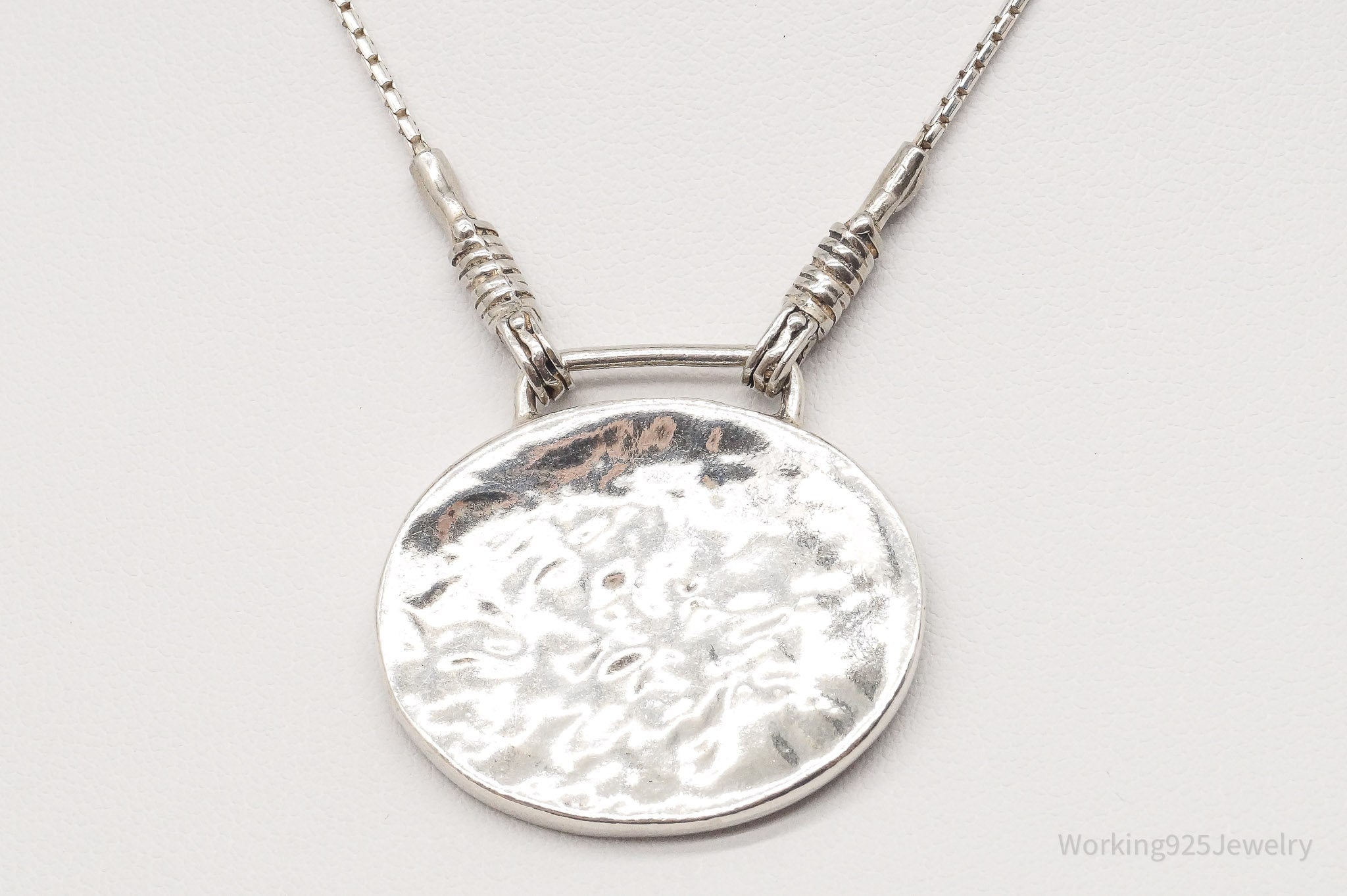 Designer Silpada Retired Hammered Design Sterling Silver Necklace 16"