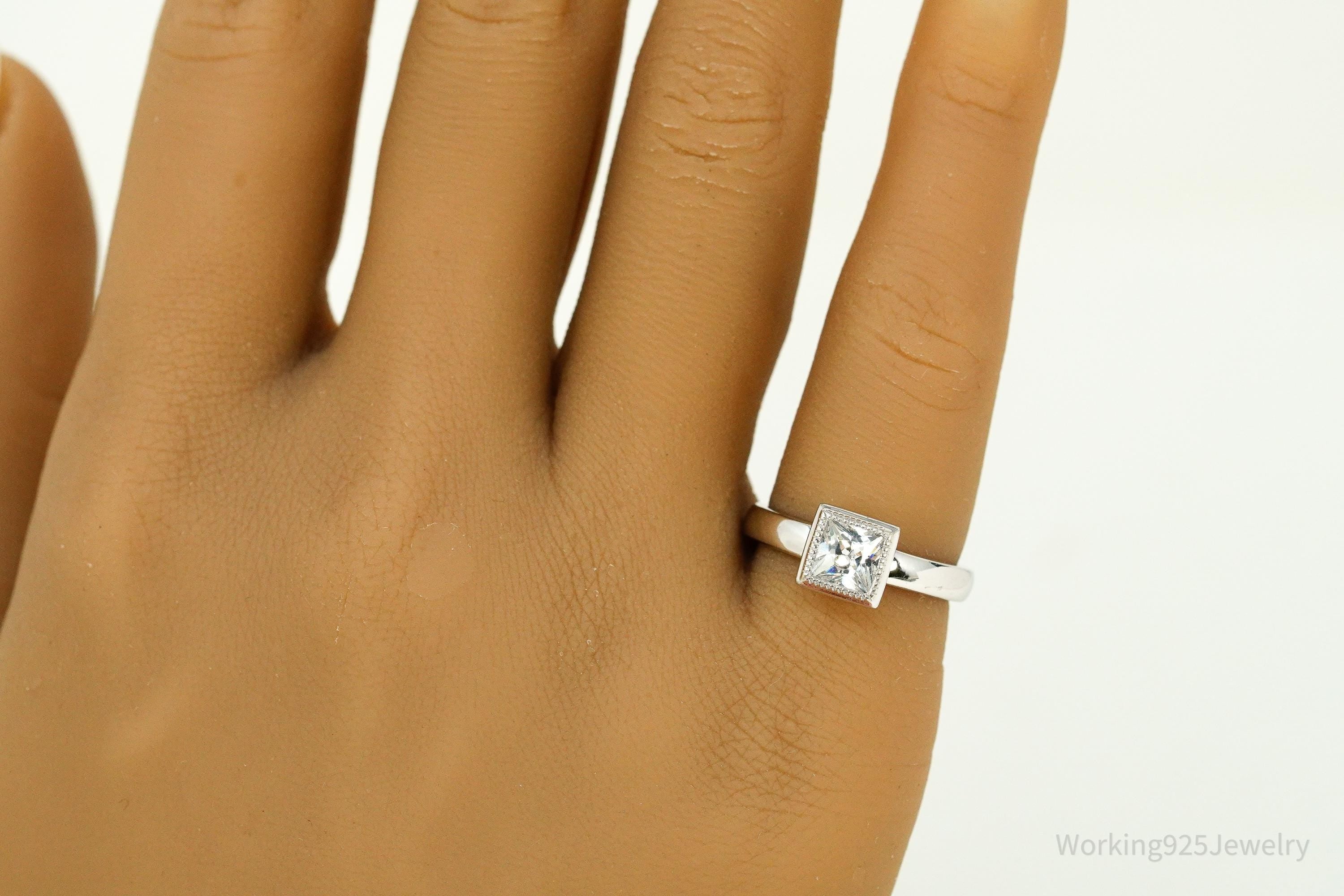 PAJ Cubic Zirconia Sterling Silver Ring - Size 5