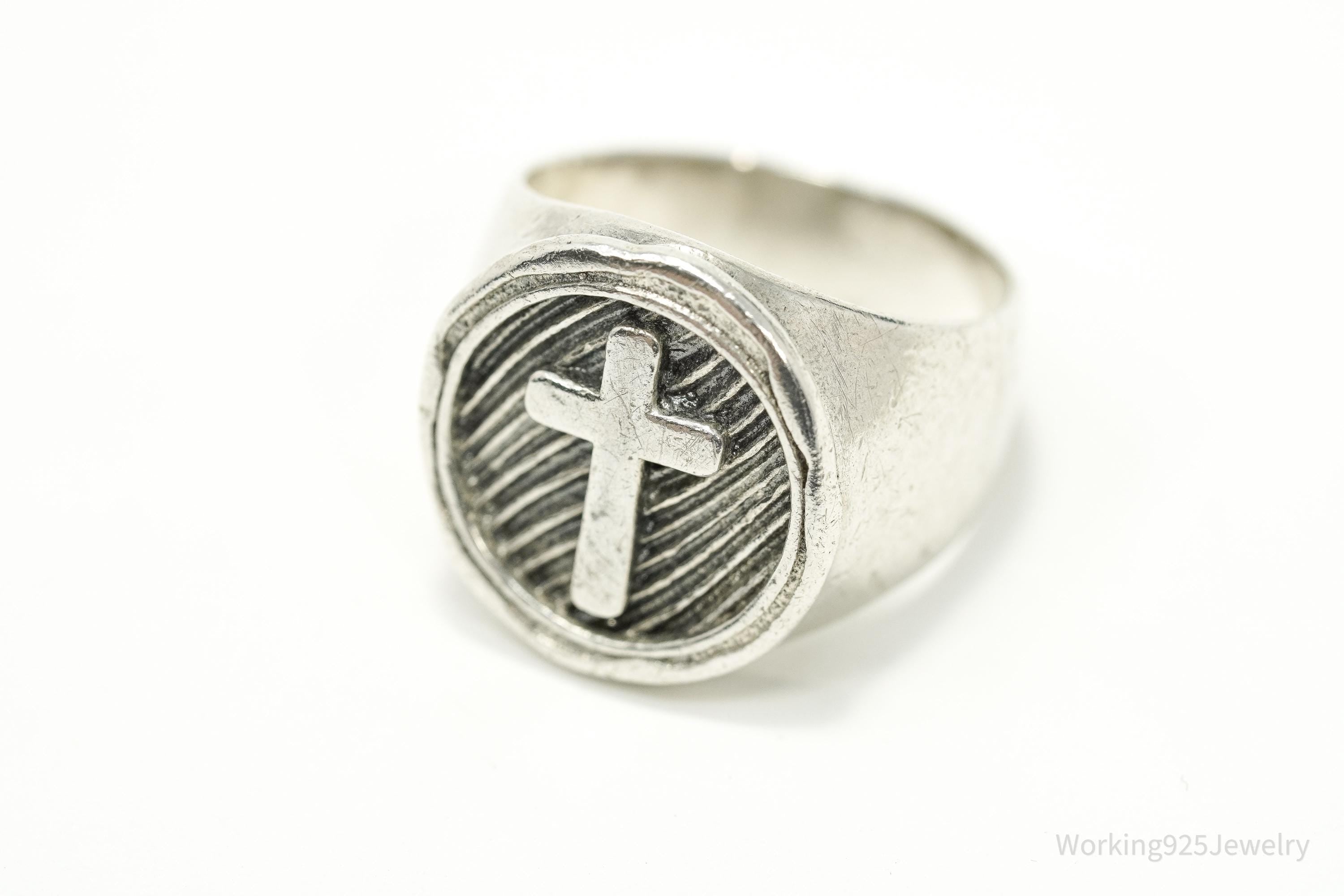 Vintage Paz Sterling Silver Cross Ring - Size 8