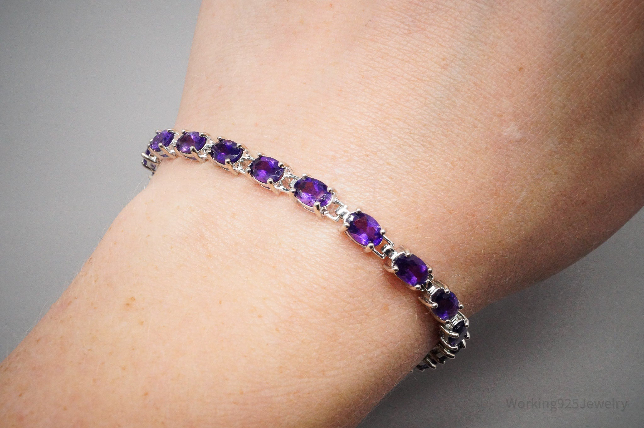 Vintage Designer Ross Simons Amethyst Sterling Silver Bracelet