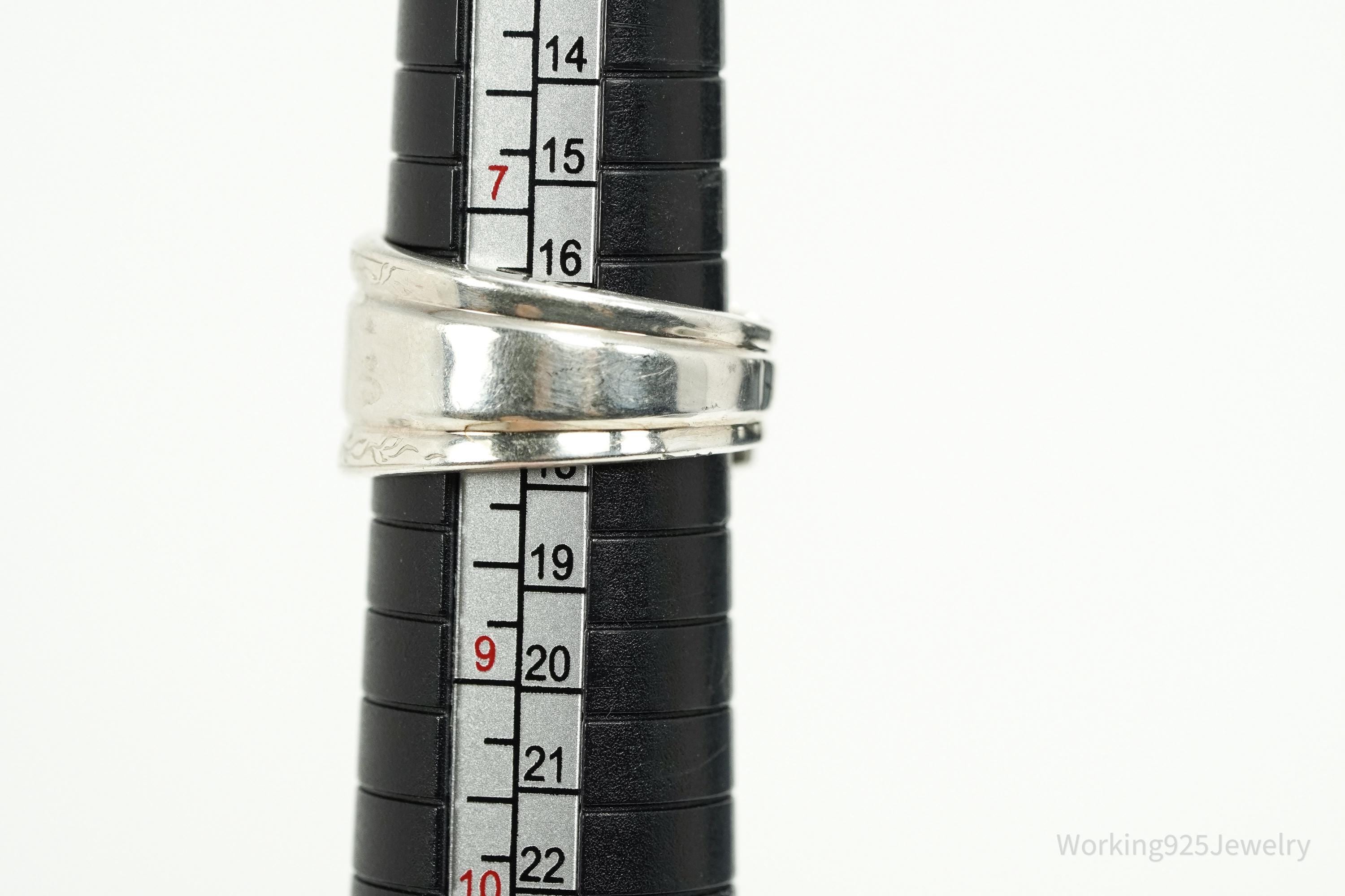 Antique Art Deco Sterling Silver Spoon Ring - Size 8