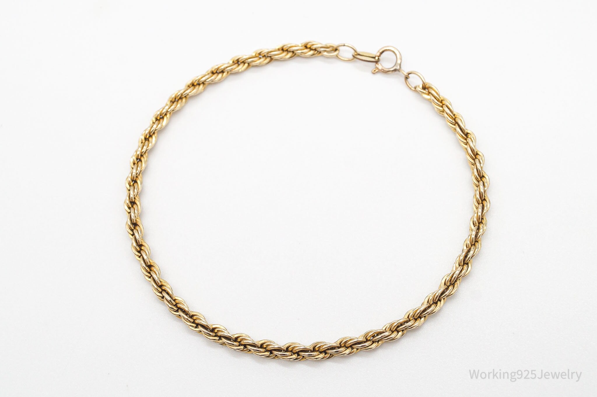 Vintage 14K Gold Filled Rope Chain Bracelet