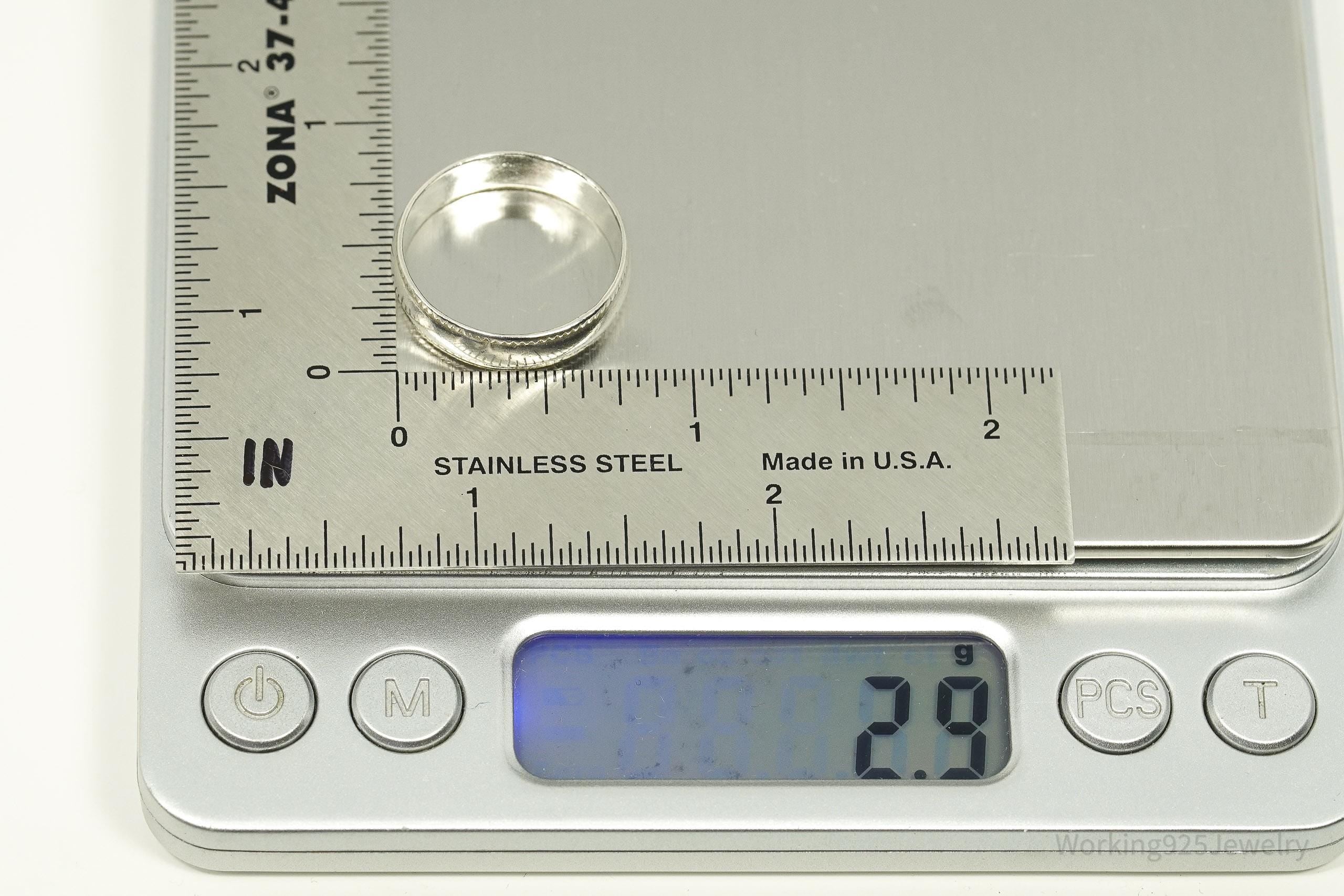 Vintage Western Style Sterling Silver Stacker Ring - Size 8