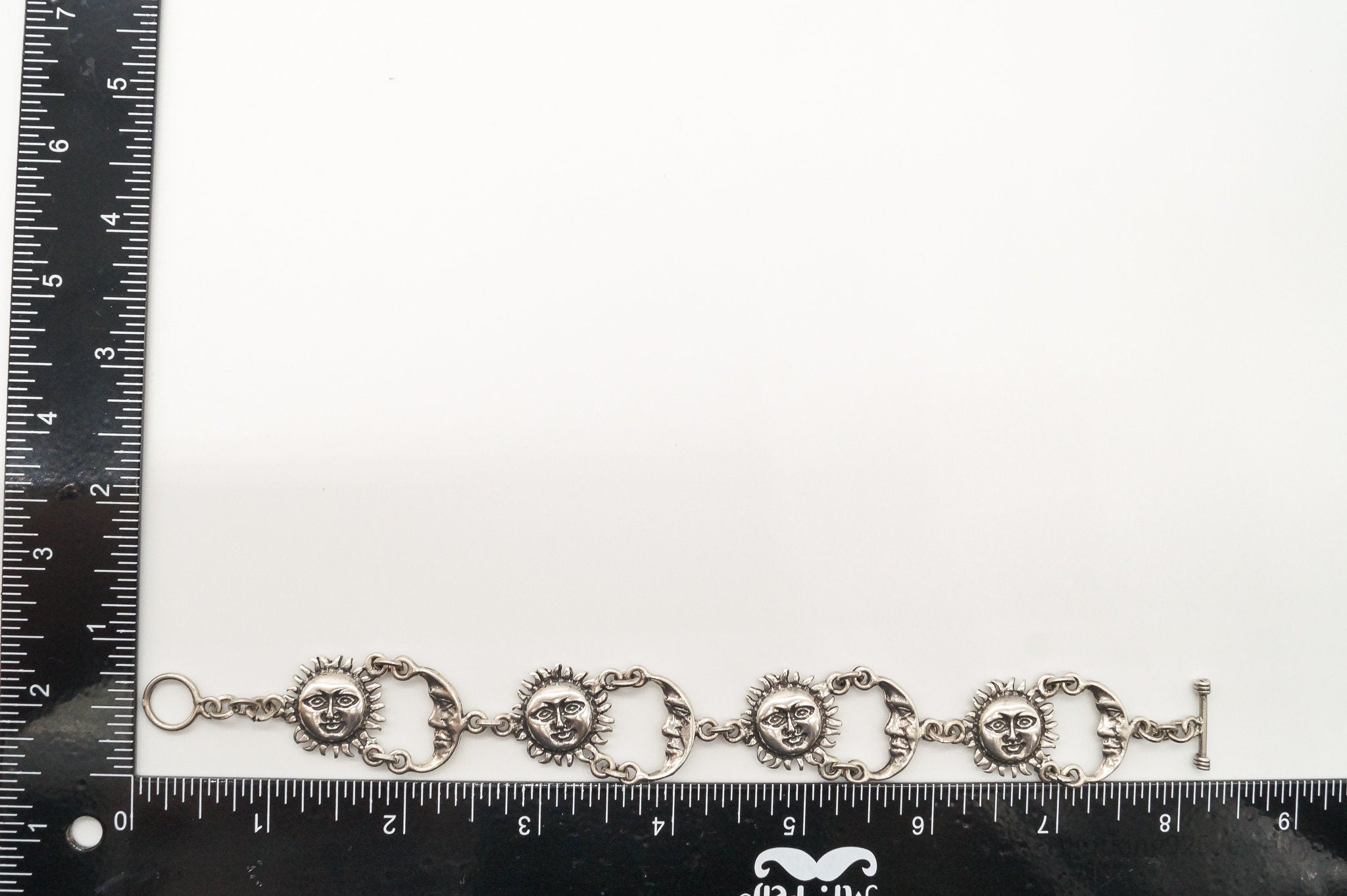 Vintage Mexico Sun & Moon Sterling Silver Bracelet