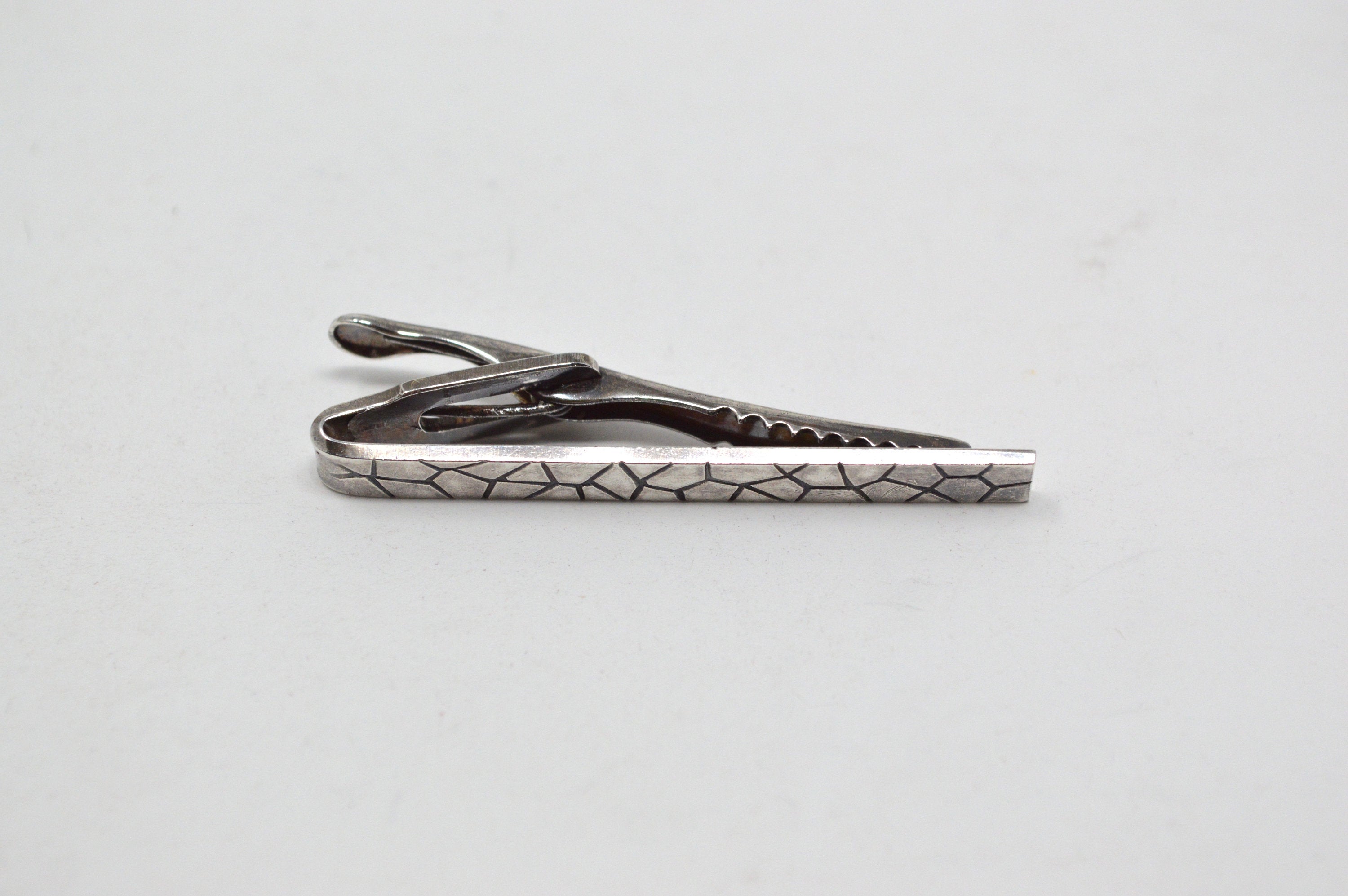 Vintage Modernist Designer Kupittaan Kulta Sterling Silver Tie Clip - Finland -