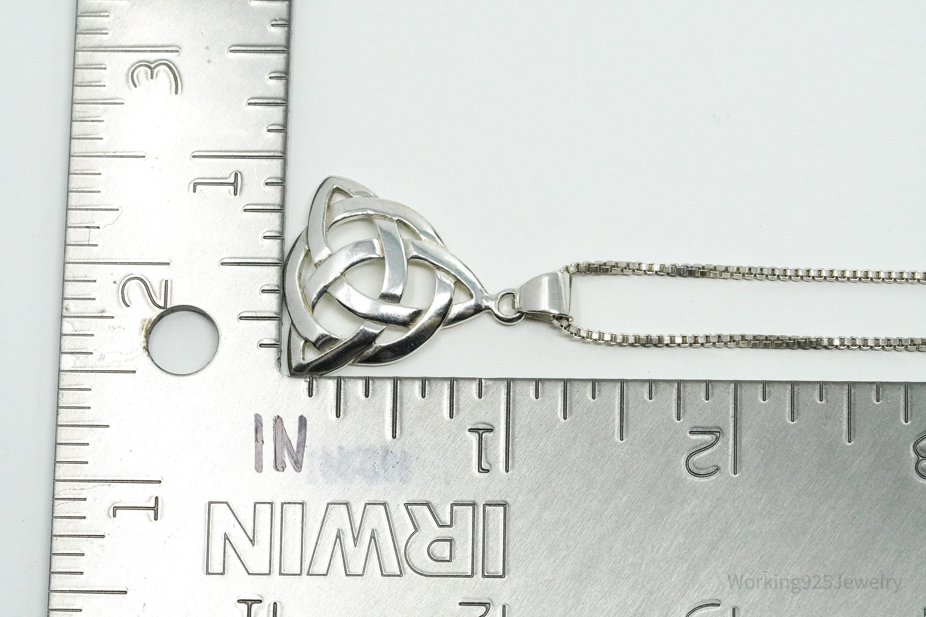 Vintage Celtic Knot Sterling Silver Necklace 24"