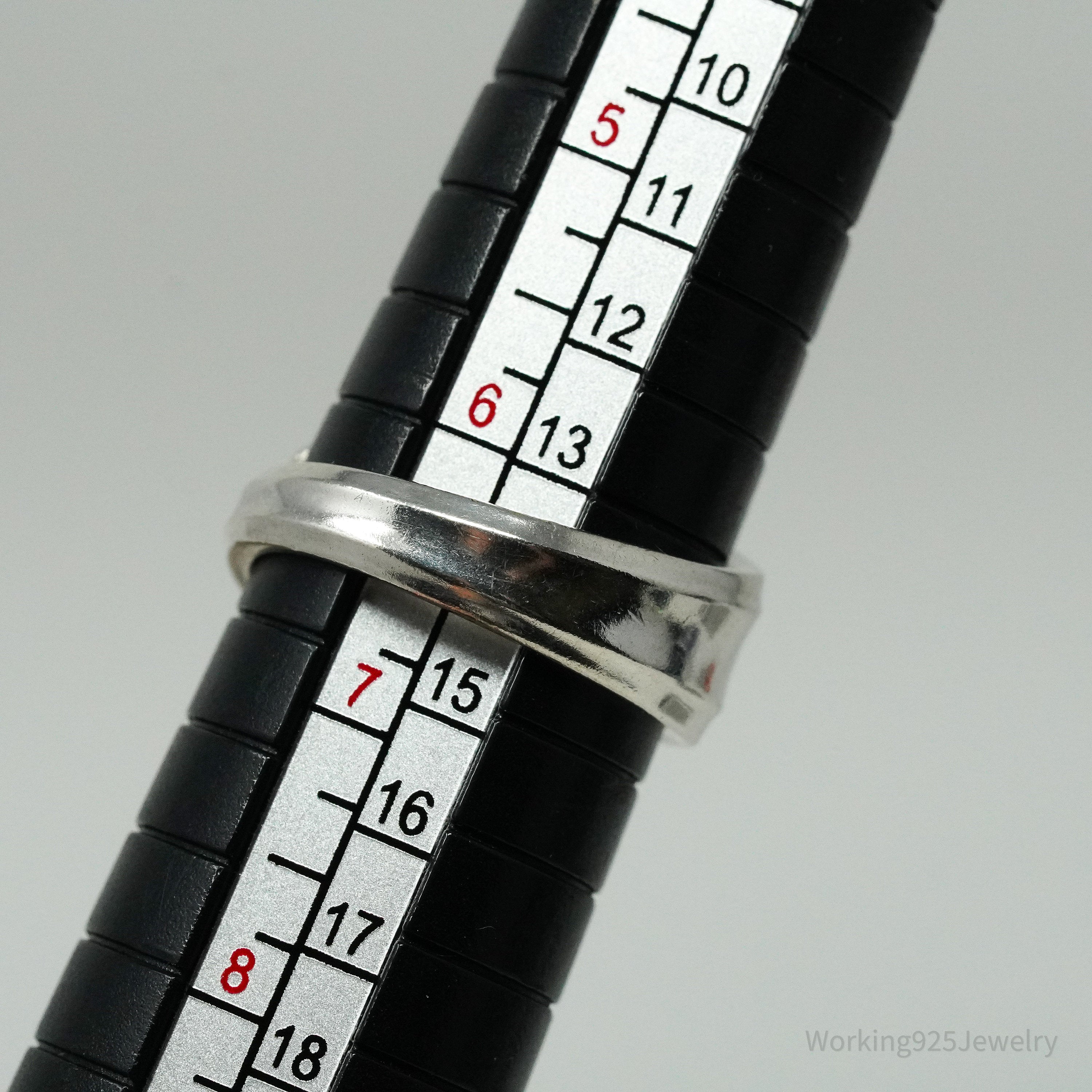 Antique International Sterling Silver Floral Spoon Ring Size 6.5