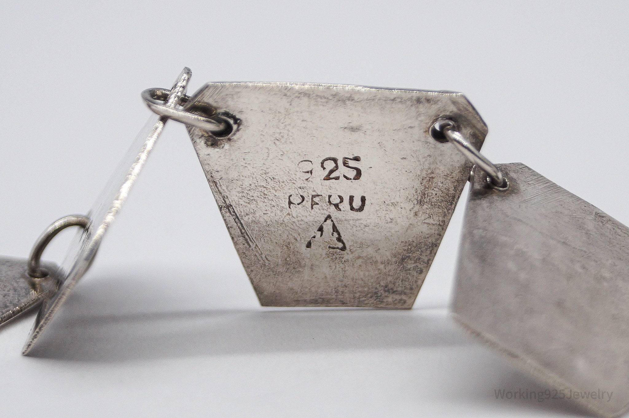 Vintage Peru Sterling Silver Storyteller Necklace 17"