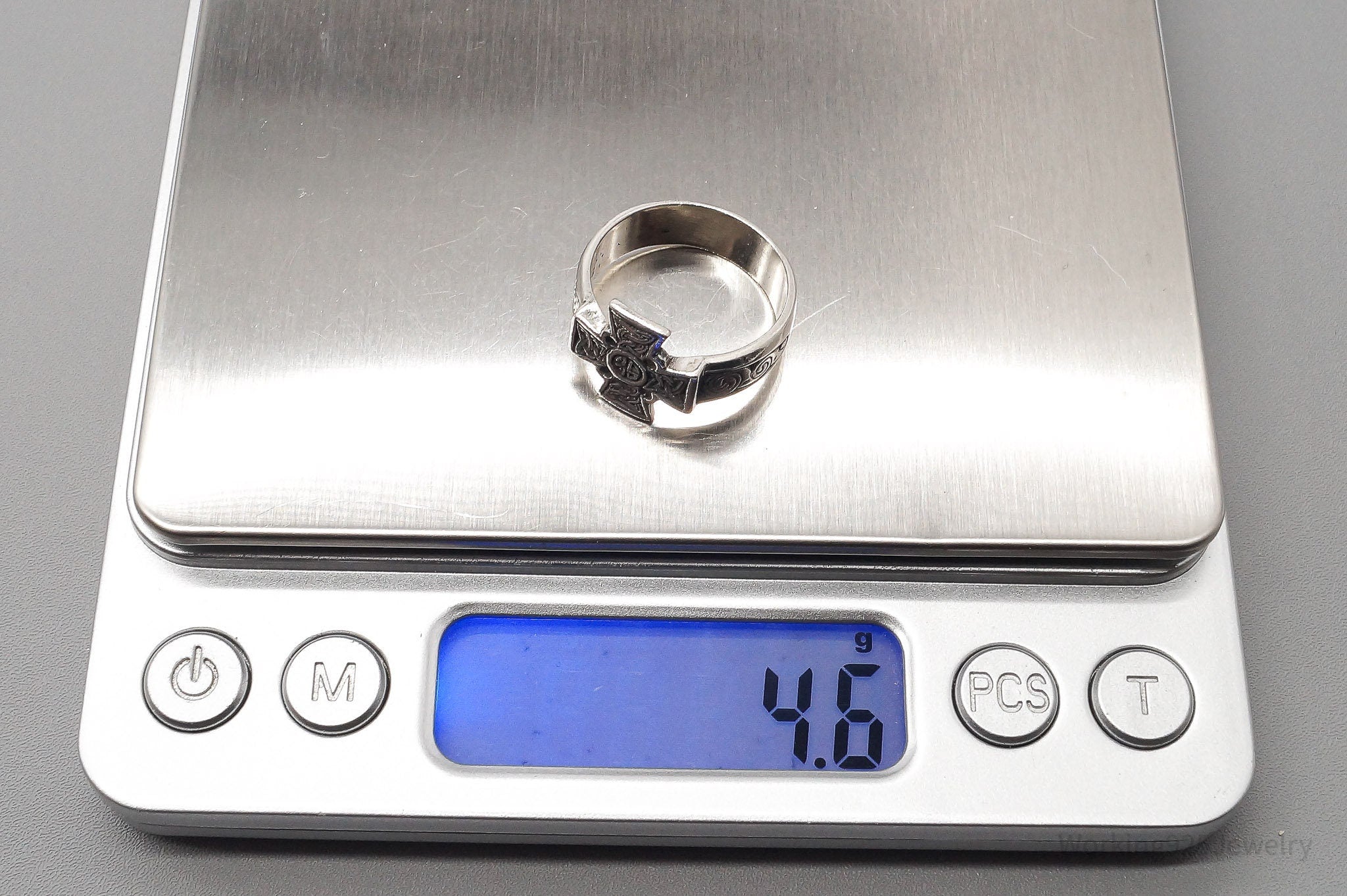 Vintage Celtic Knot Cross Sterling Silver Ring - Size 7.25