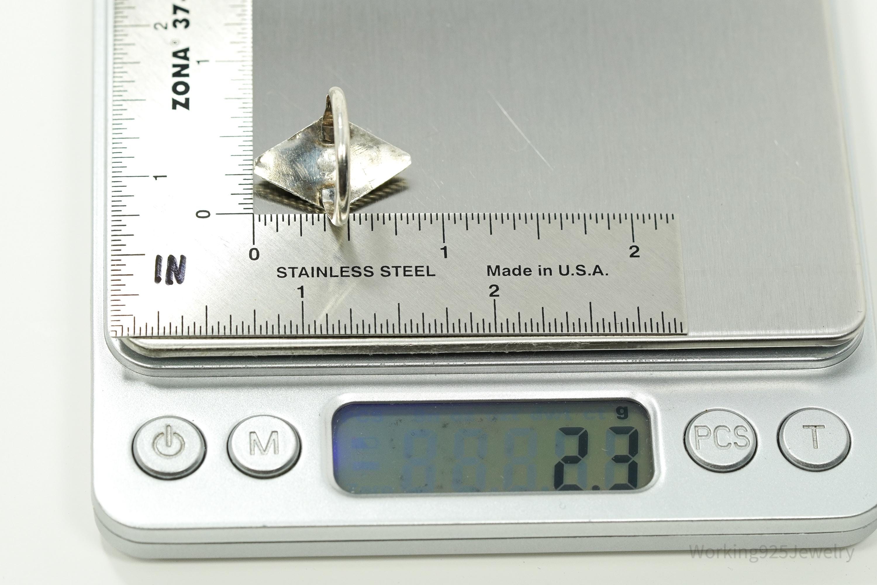 Vintage Handmade Native American Turquoise Unsigned Silver Ring - Size 5.75