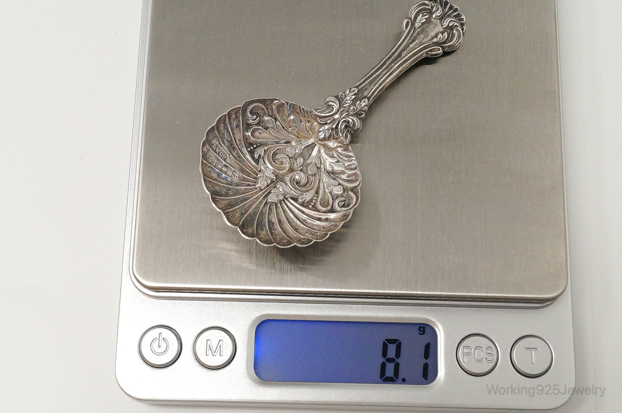 Antique Designer Art Nouveau Large Silver Spoon