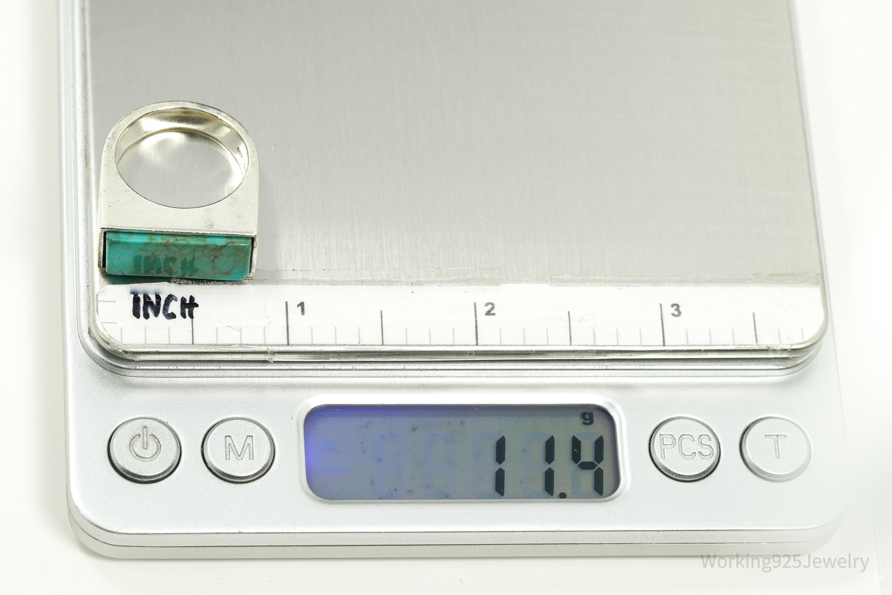 Vintage Turquoise Sterling Silver Ring - Size 7