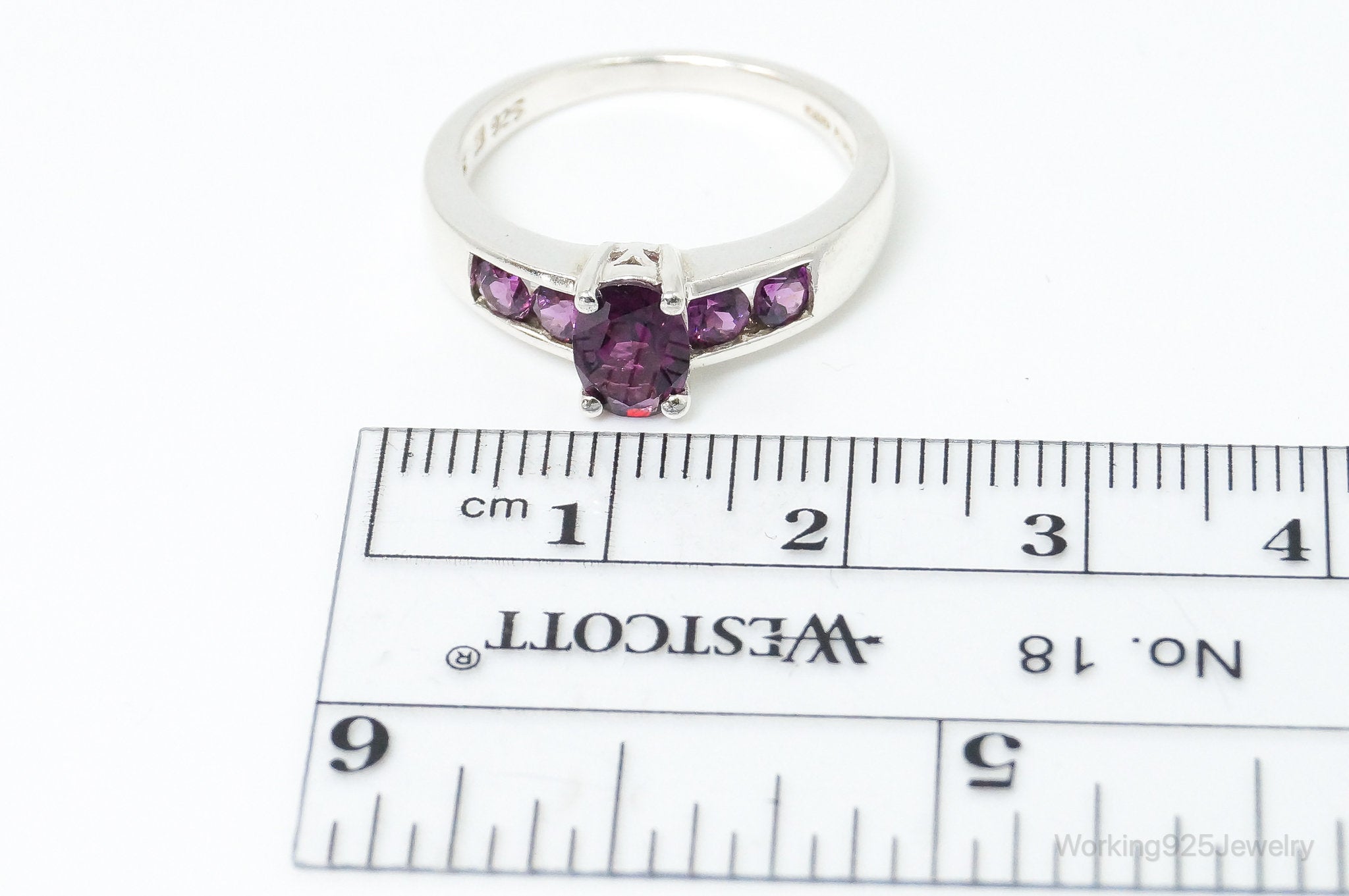 Vintage Violet Purple Topaz Sterling Silver Ring SZ 7