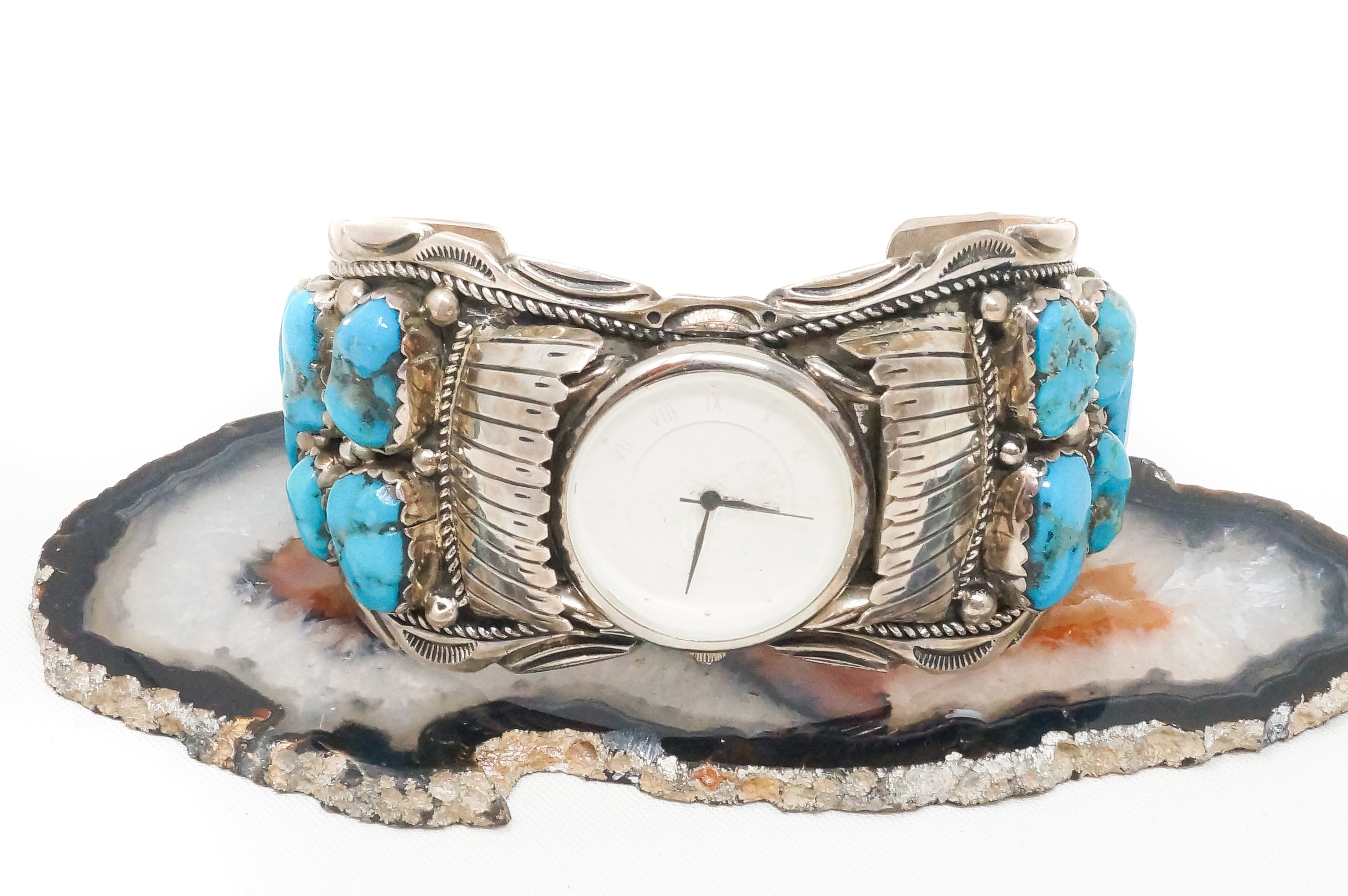 Vintage Native American Mary Thomas Richard T Thomas Turquoise Sterling Watch