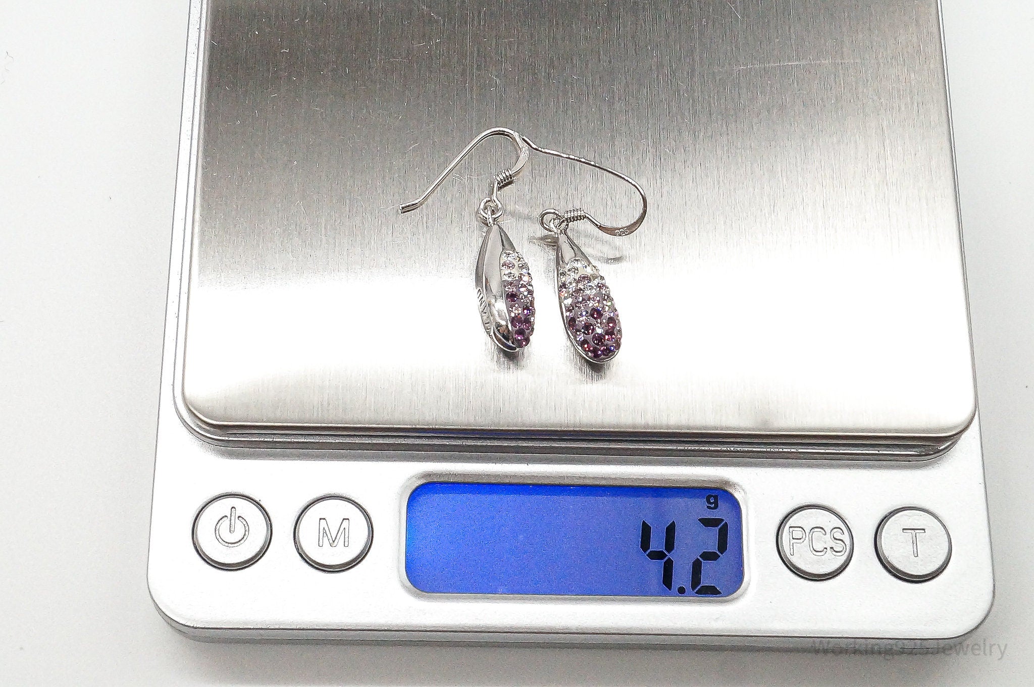 Designer Swarovski Crystal Modern Sterling Silver Earrings