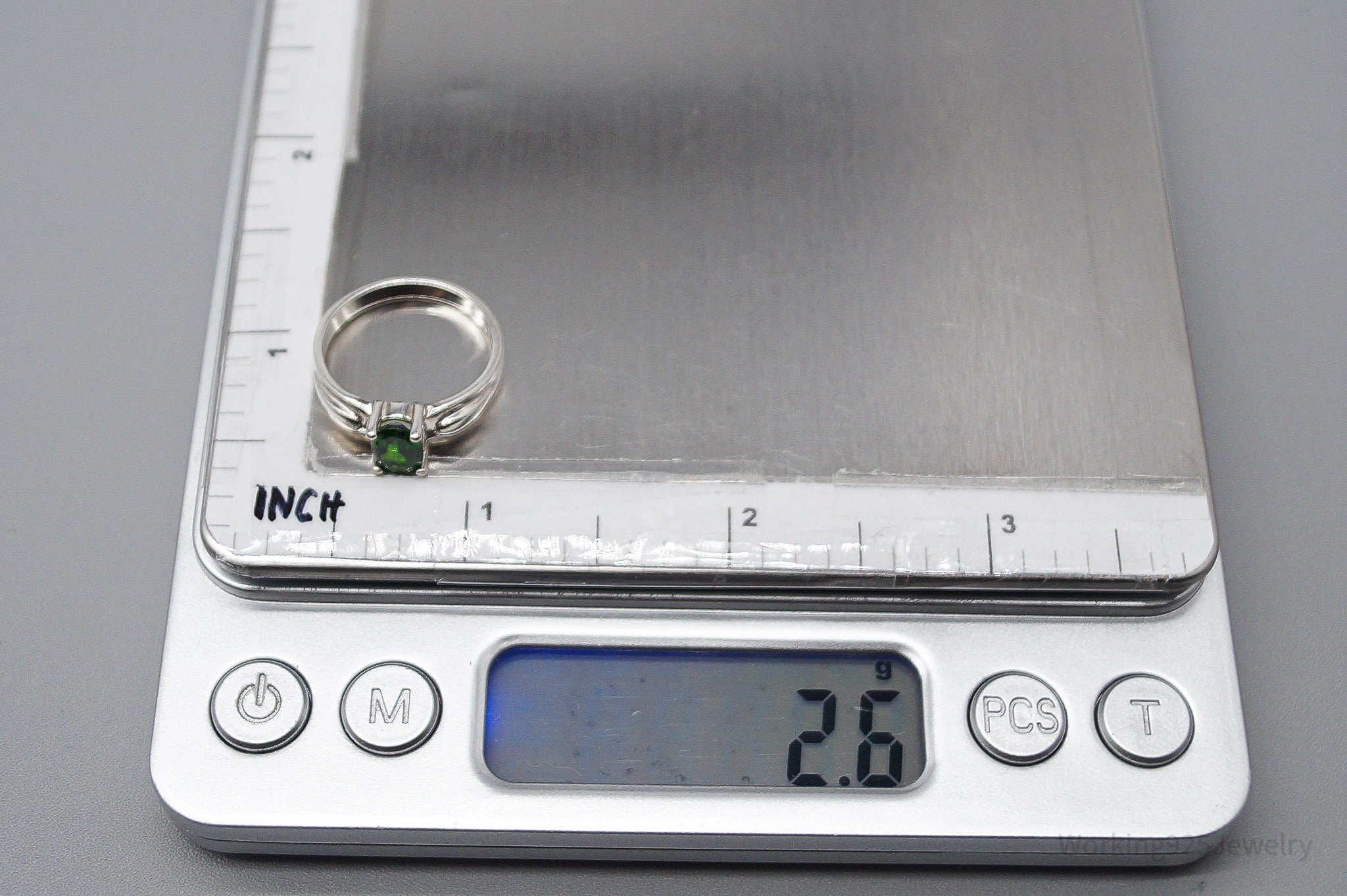 Vintage JTV UTC Green Chrome Diopside Sterling Silver Ring - Size 6