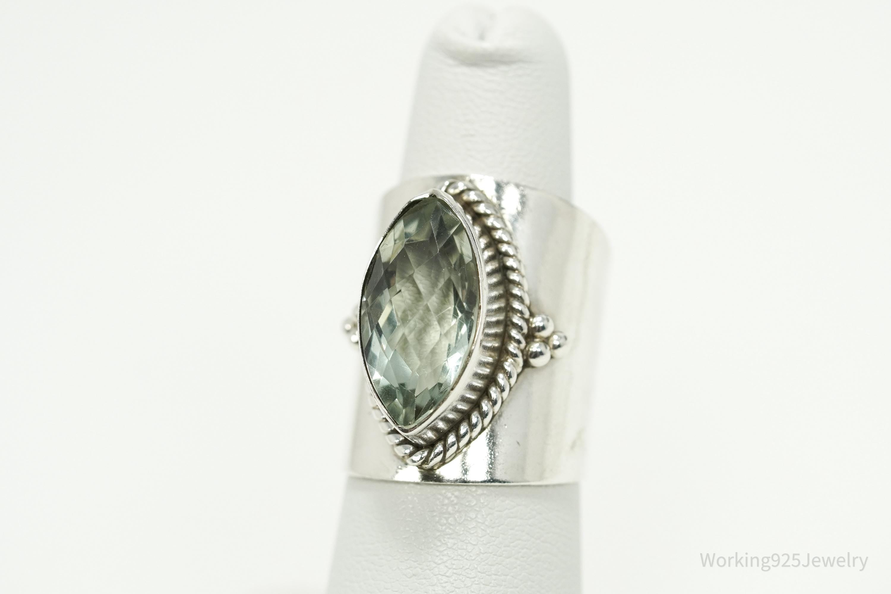 Vintage Prasiolite Sterling Silver Ring - Size 7.25