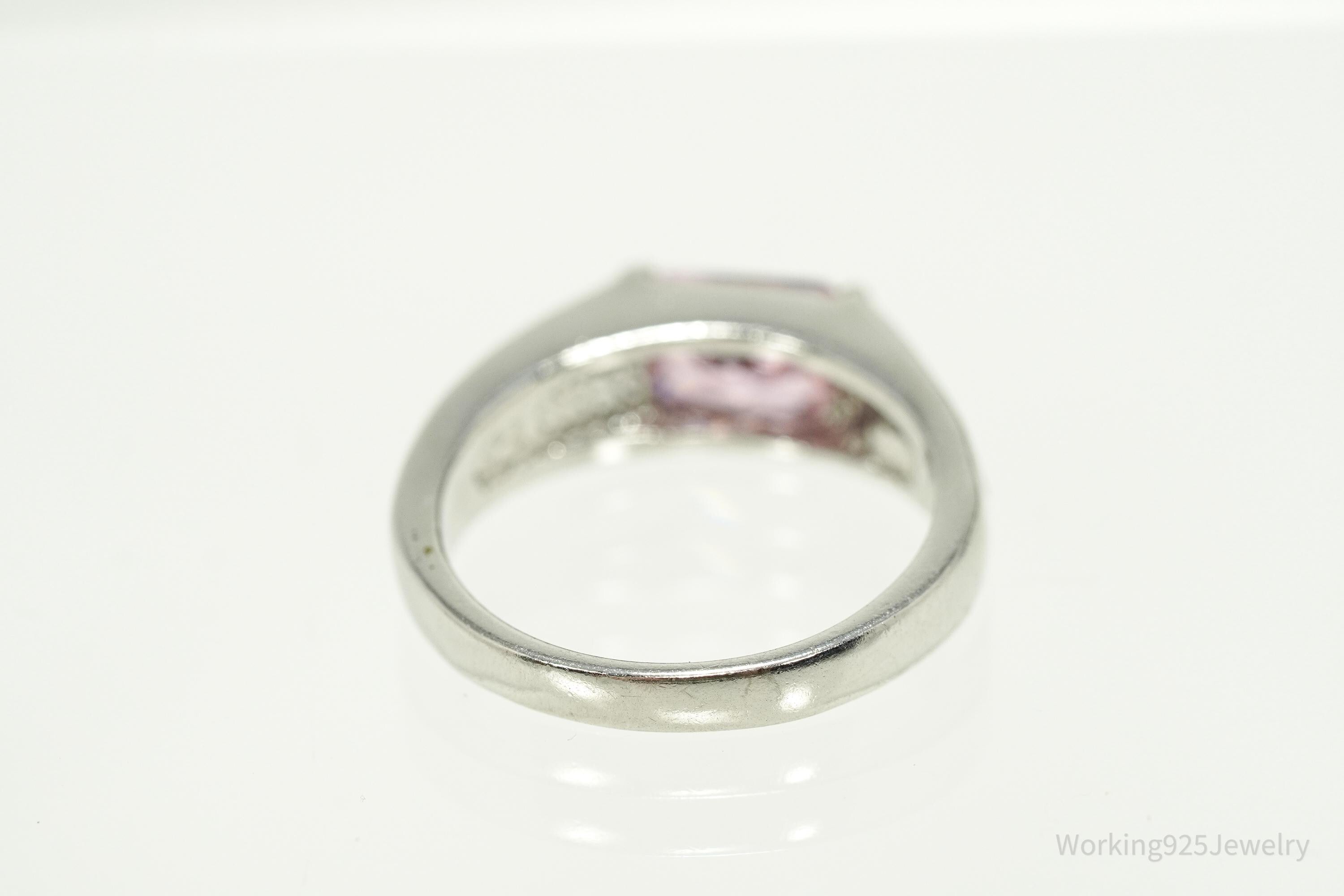 Vintage Opal & Pink Topaz Sterling Silver Ring Size 7