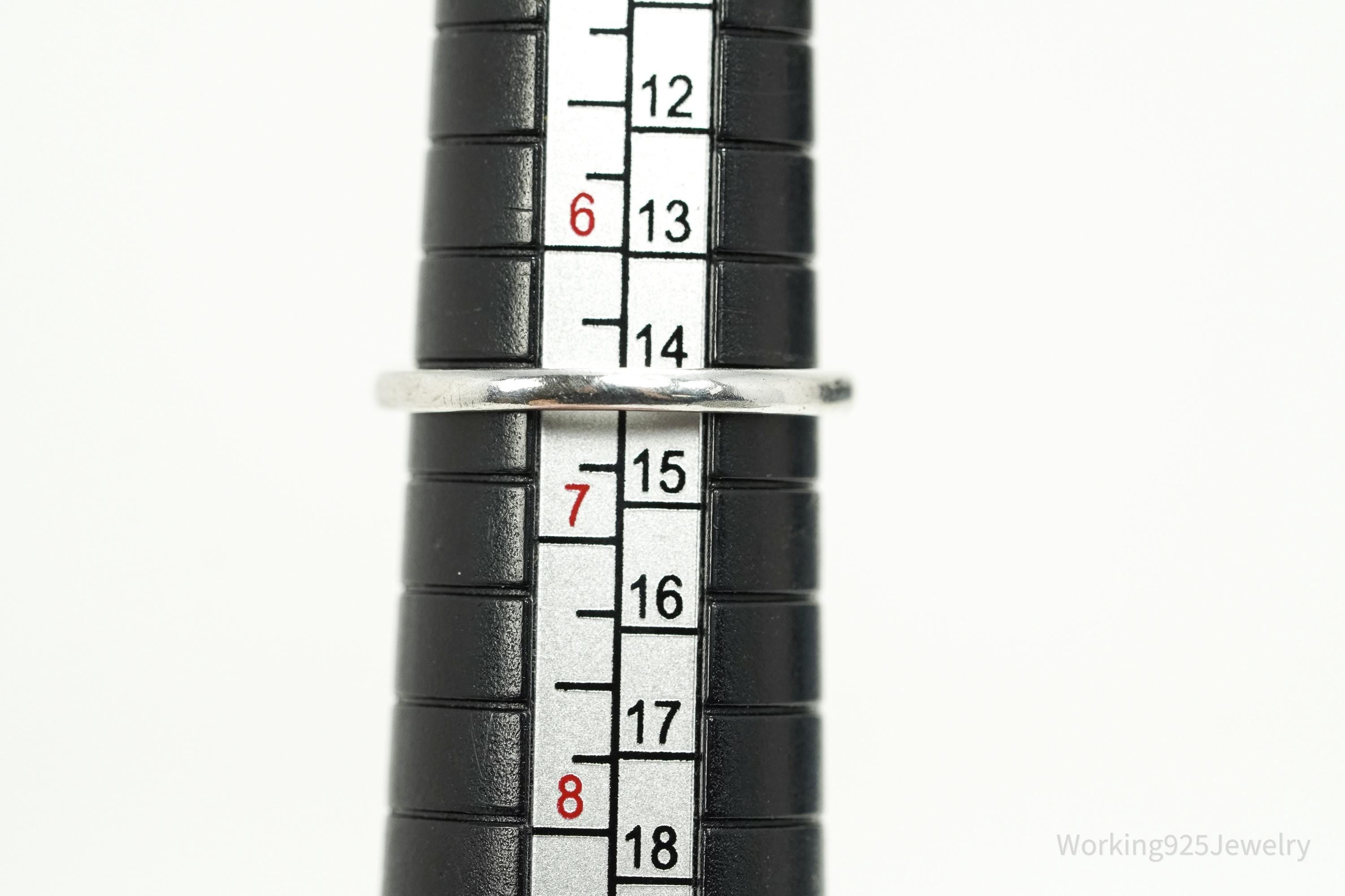 Vintage Garnet Sterling Silver Ring - Size 6.5