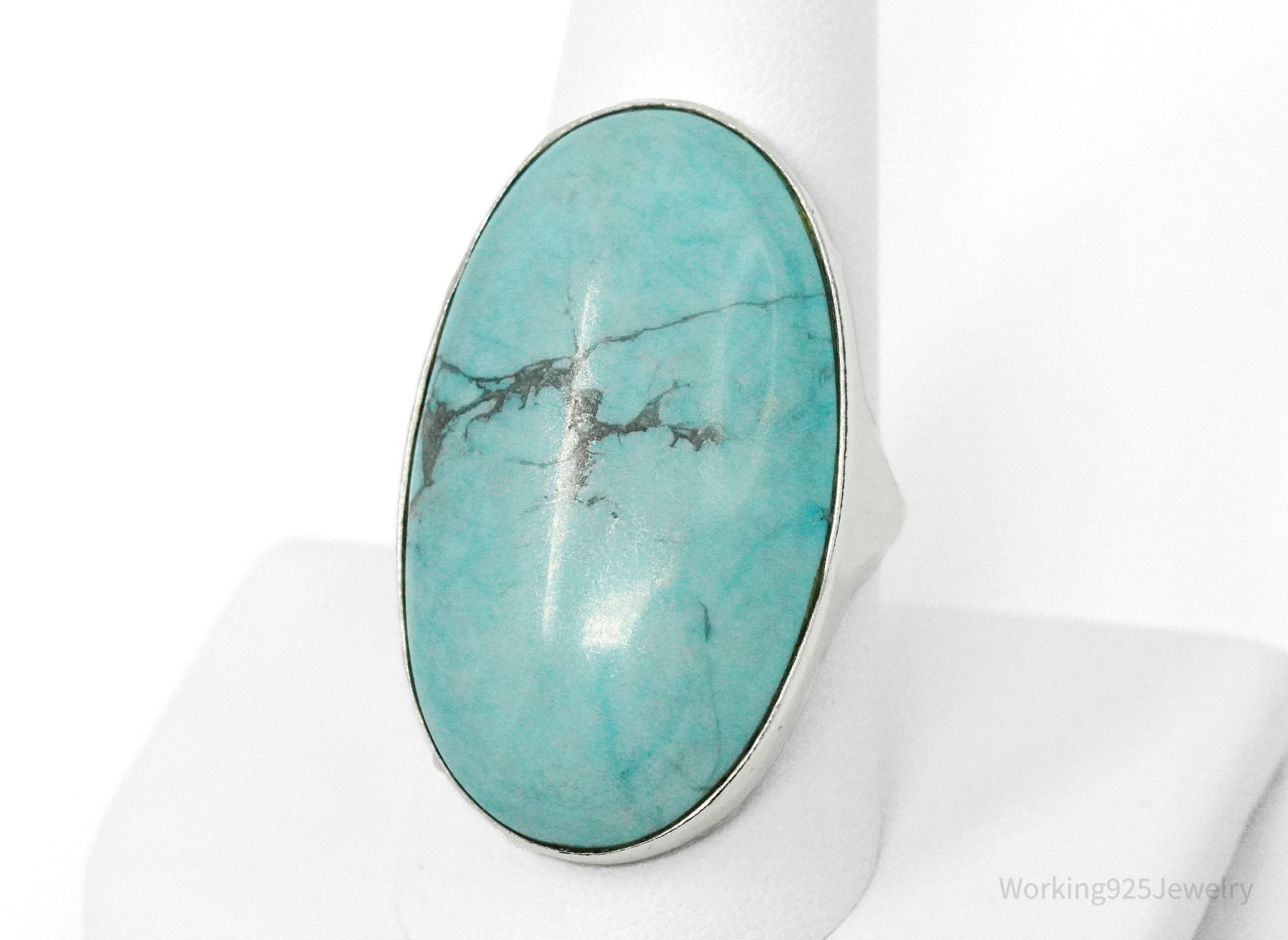 Vintage Turquoise Sterling Silver Ring - Size 9.5