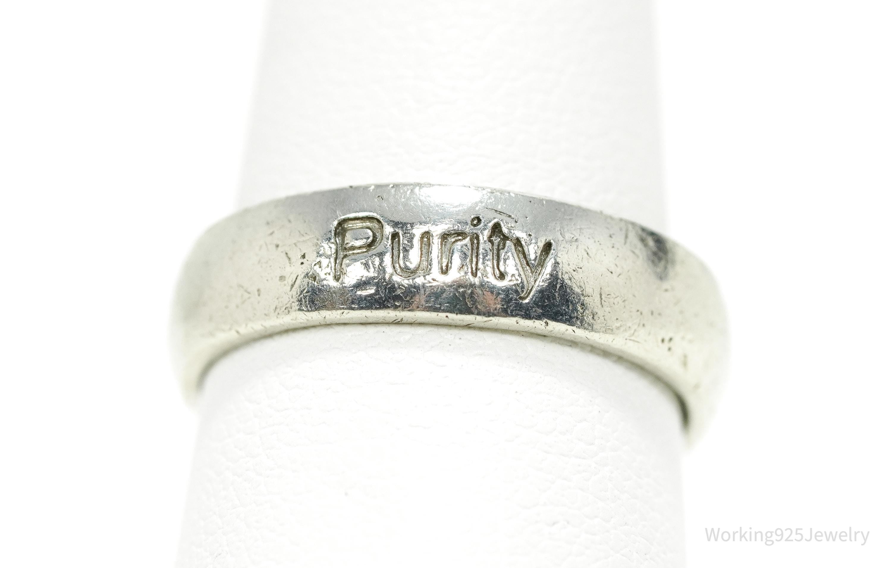 Vintage "Purity" Sterling Silver Band Ring - Size 6.75