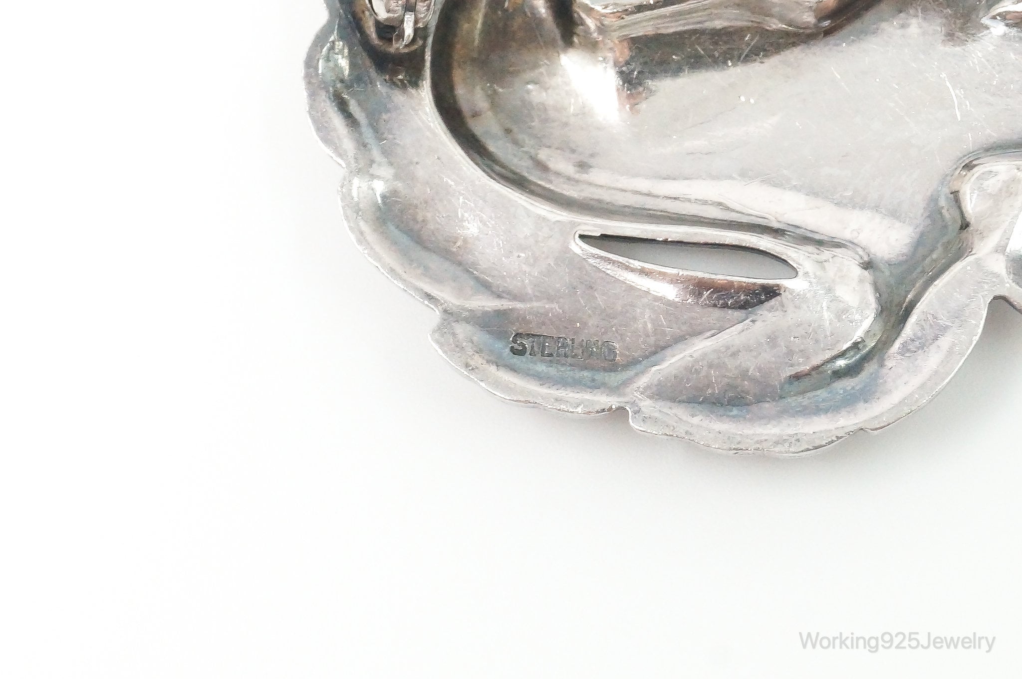 Antique Bird Sterling Silver Brooch Pin