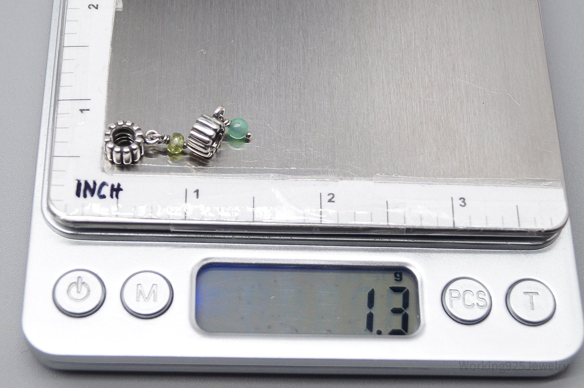 Retired Authentic Pandora Peridot Chrysoprase August May Sterling Silver Charms