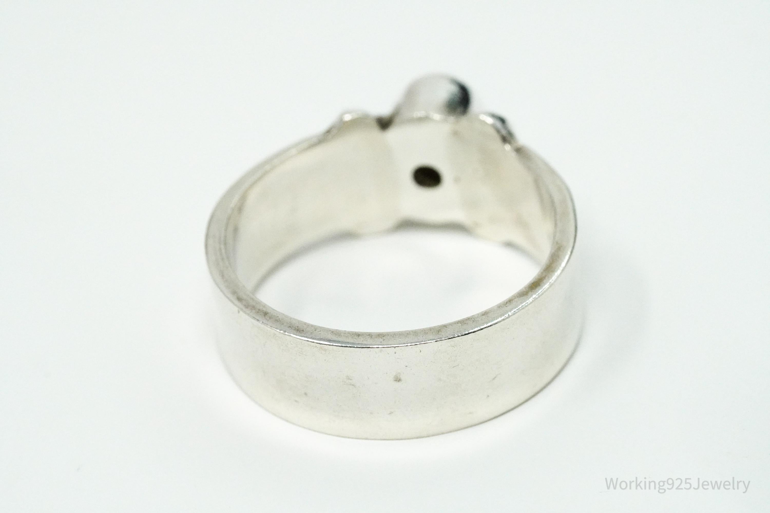 Vintage White Moonstone Sterling Silver Ring - Size 7.5