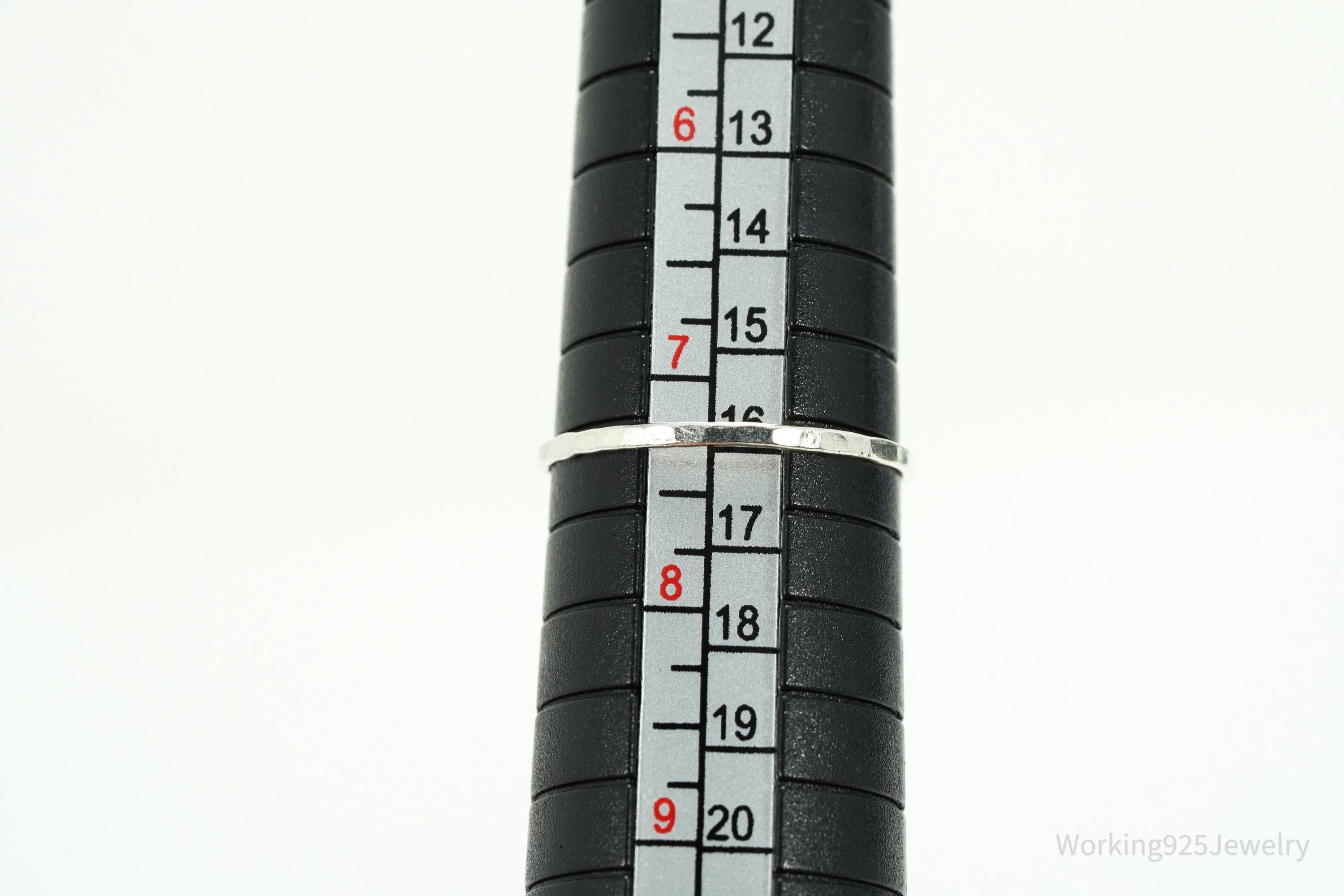 Vintage Blue Topaz Silver Ring - Size 7.25