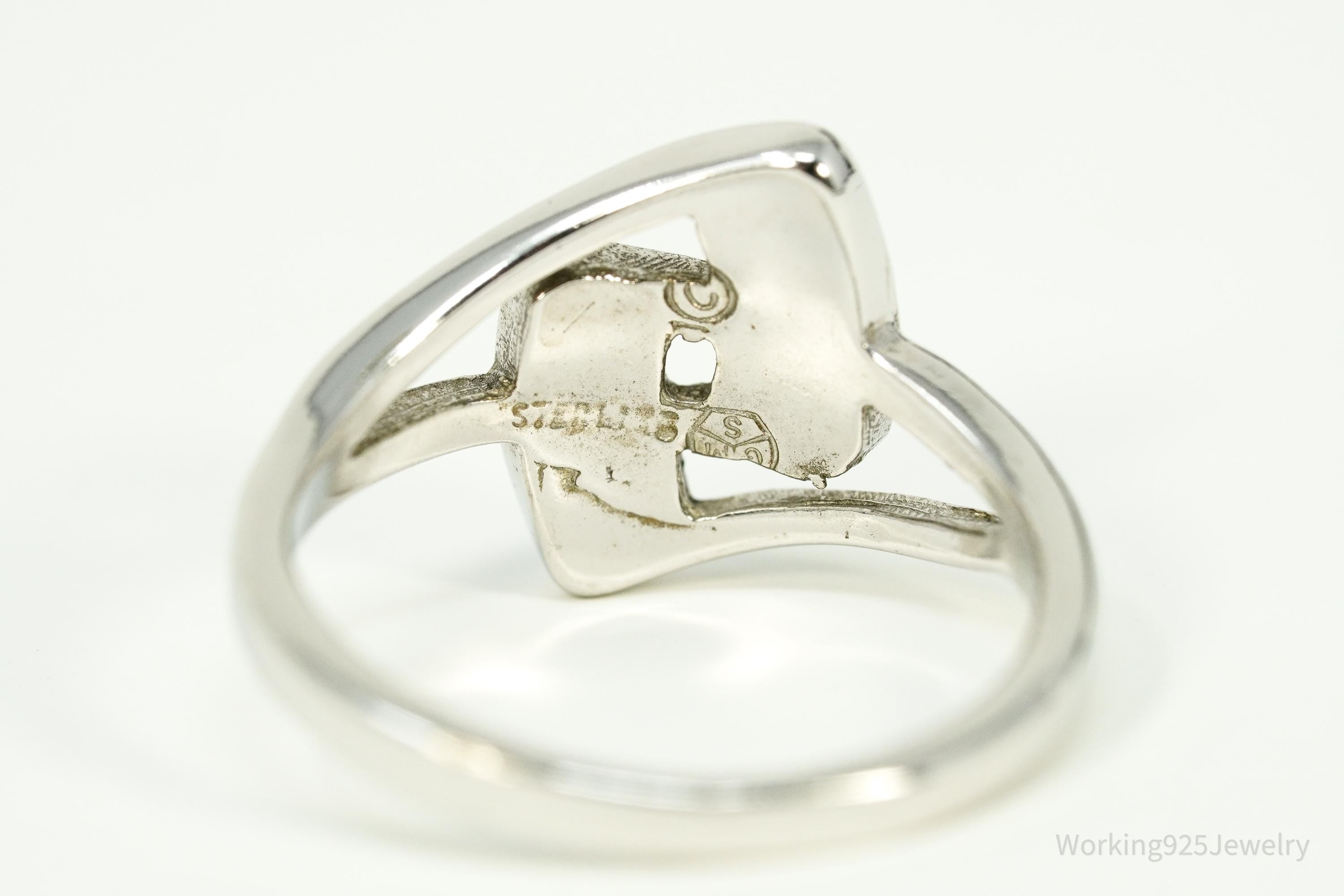 Vintage Native American Turquoise Sterling Silver Ring - Size 7