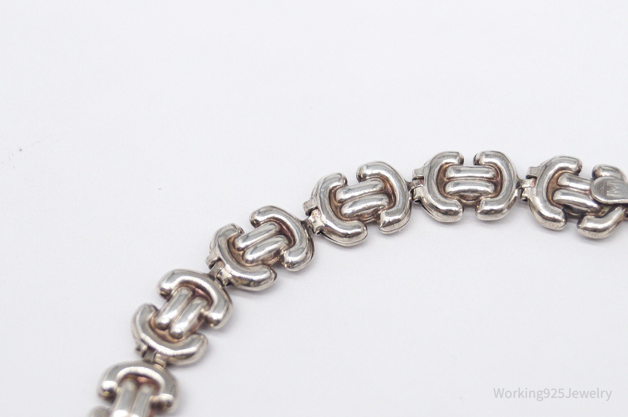 Vintage Italian Designer Sterling Silver Bracelet - 7 3/8"