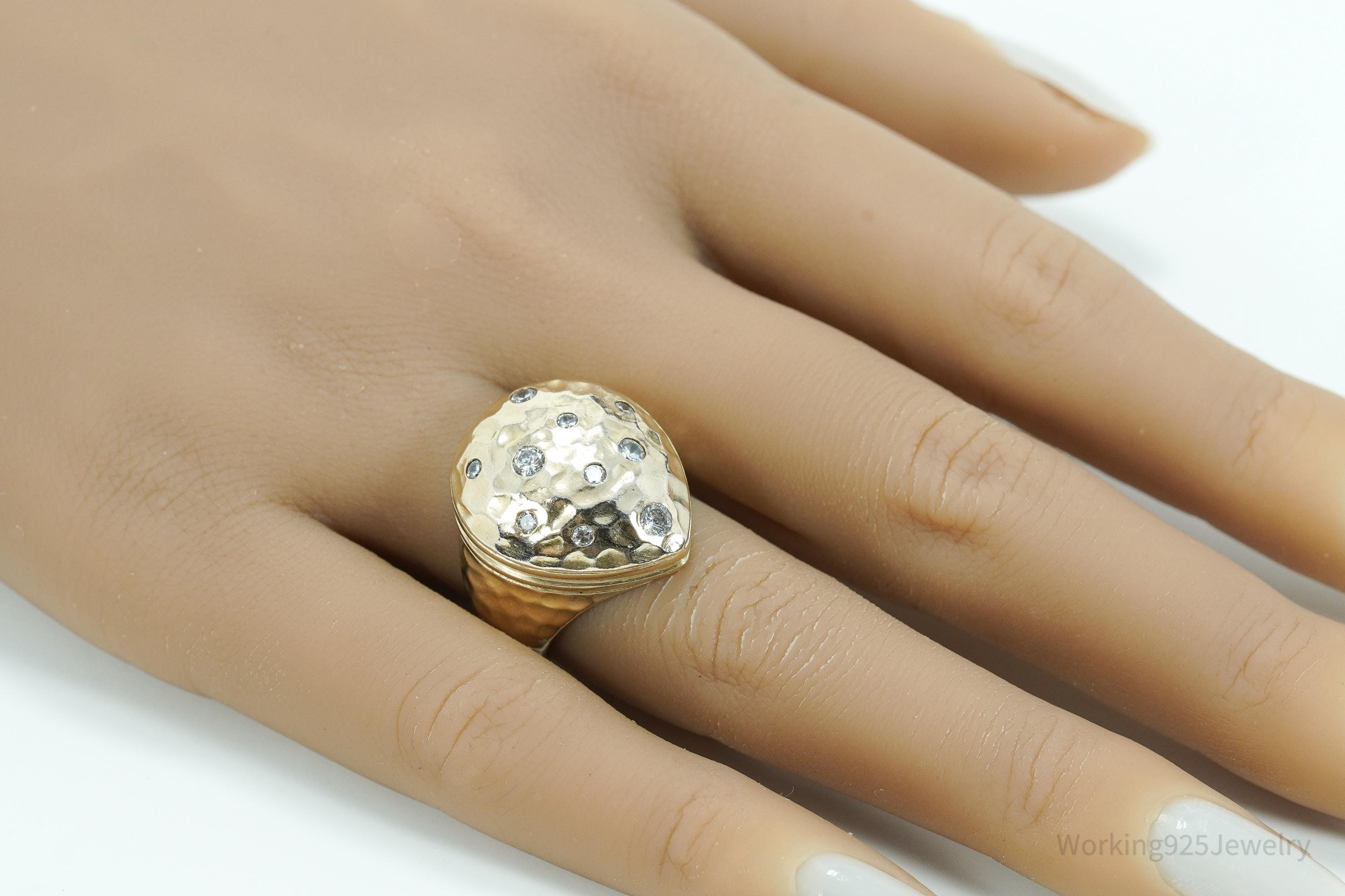 VTG Ross Simons Cubic Zirconia Gold Over Sterling Silver Ring Size 7.25