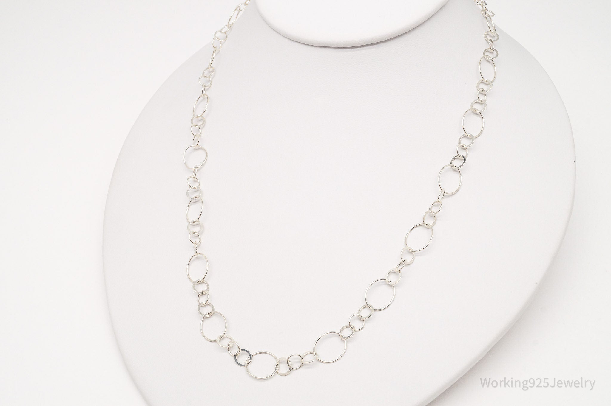 Long Vintage Italian Sterling Silver Chain Necklace 18"