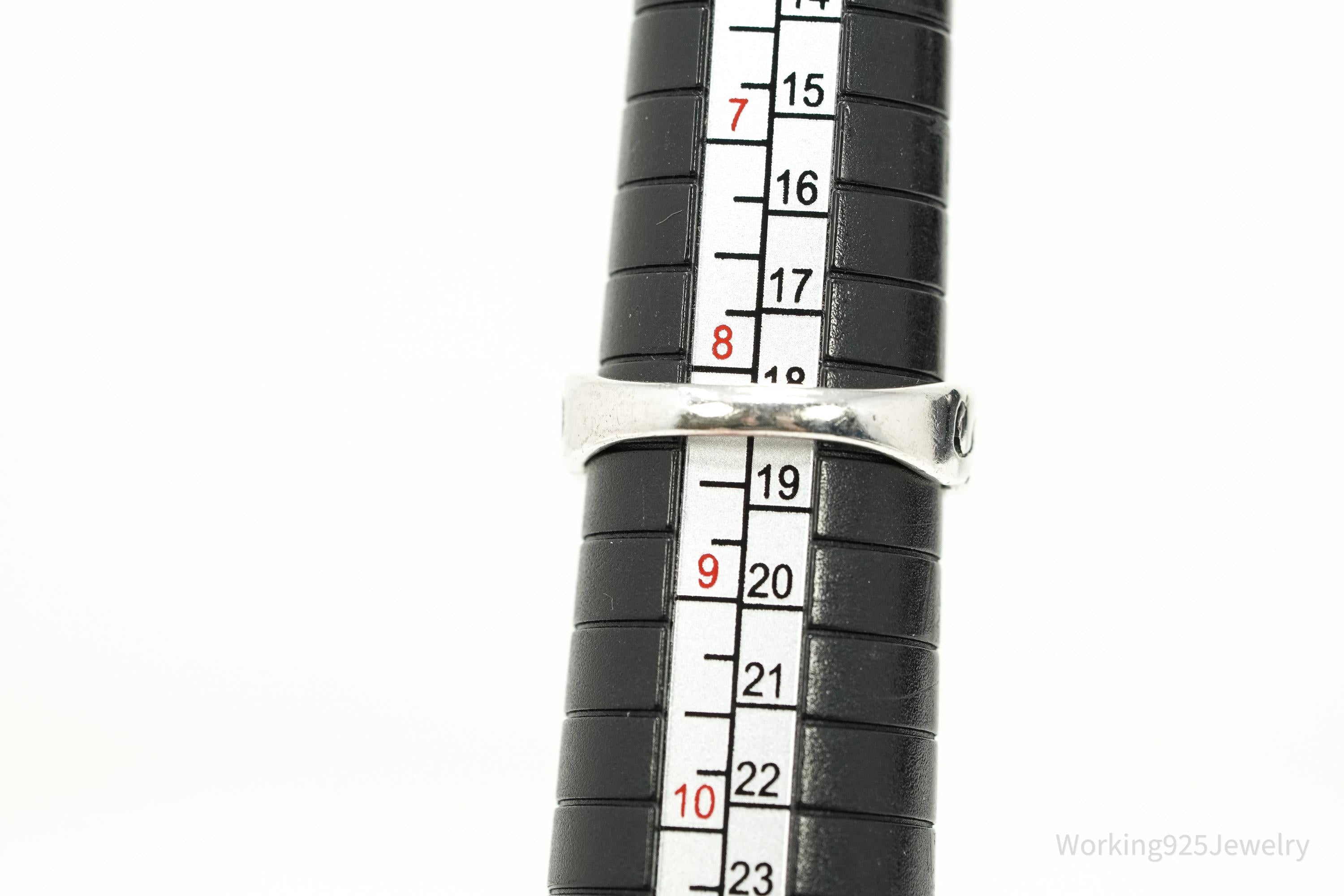 Vintage Pentagram Star Sterling Silver Ring - Size 8.25